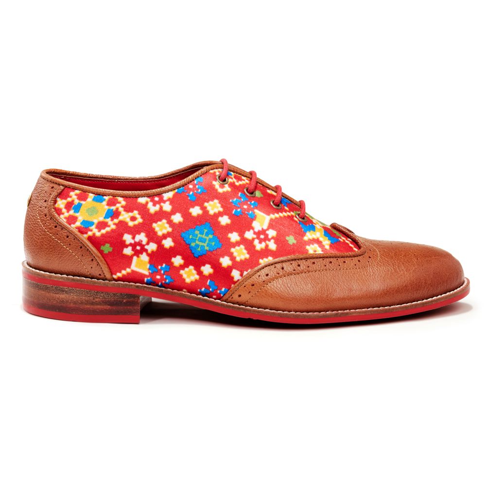 Banjaaran India Patola Brogues Men – Crimson - view 3