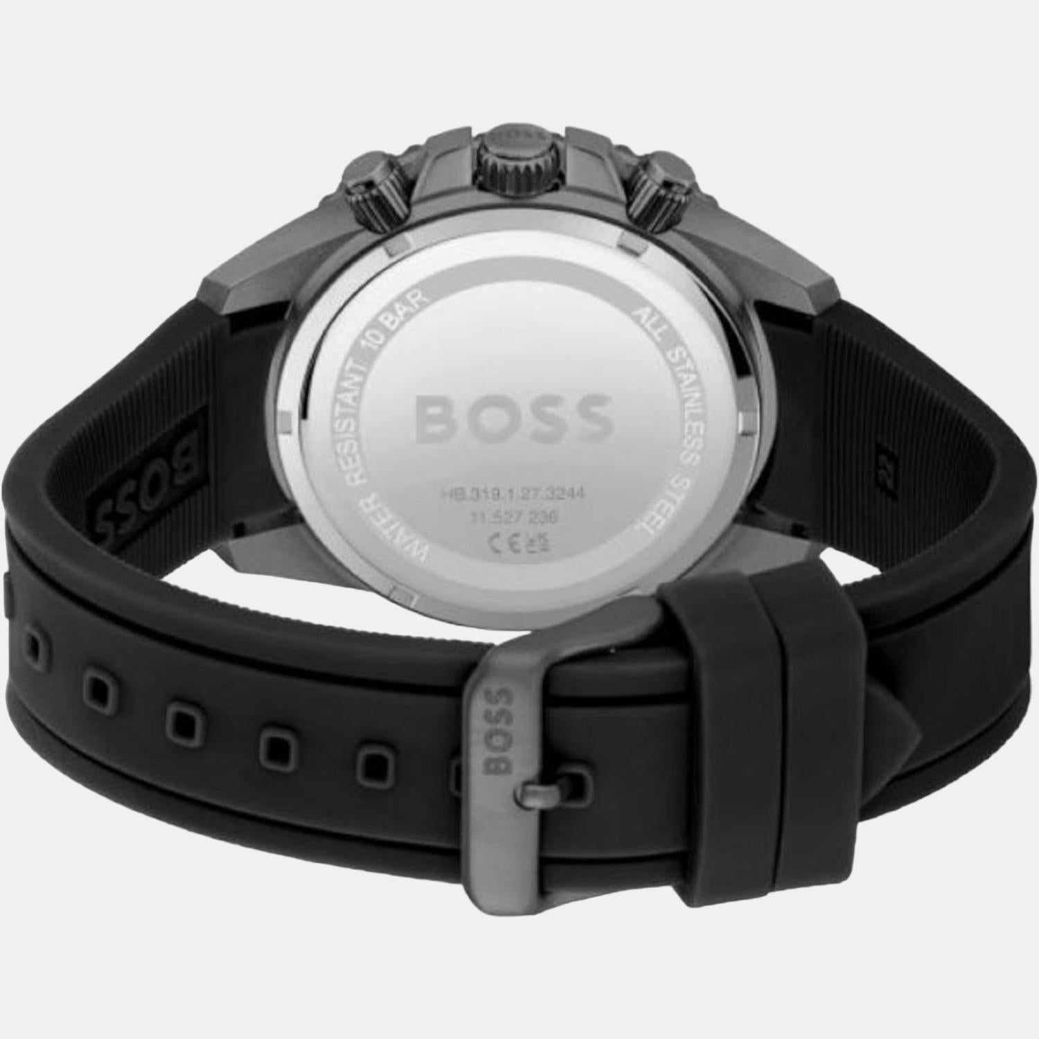 Boss Admiral Men Quartz Green Dial Analog Rubber Watch 1513967 - view 3