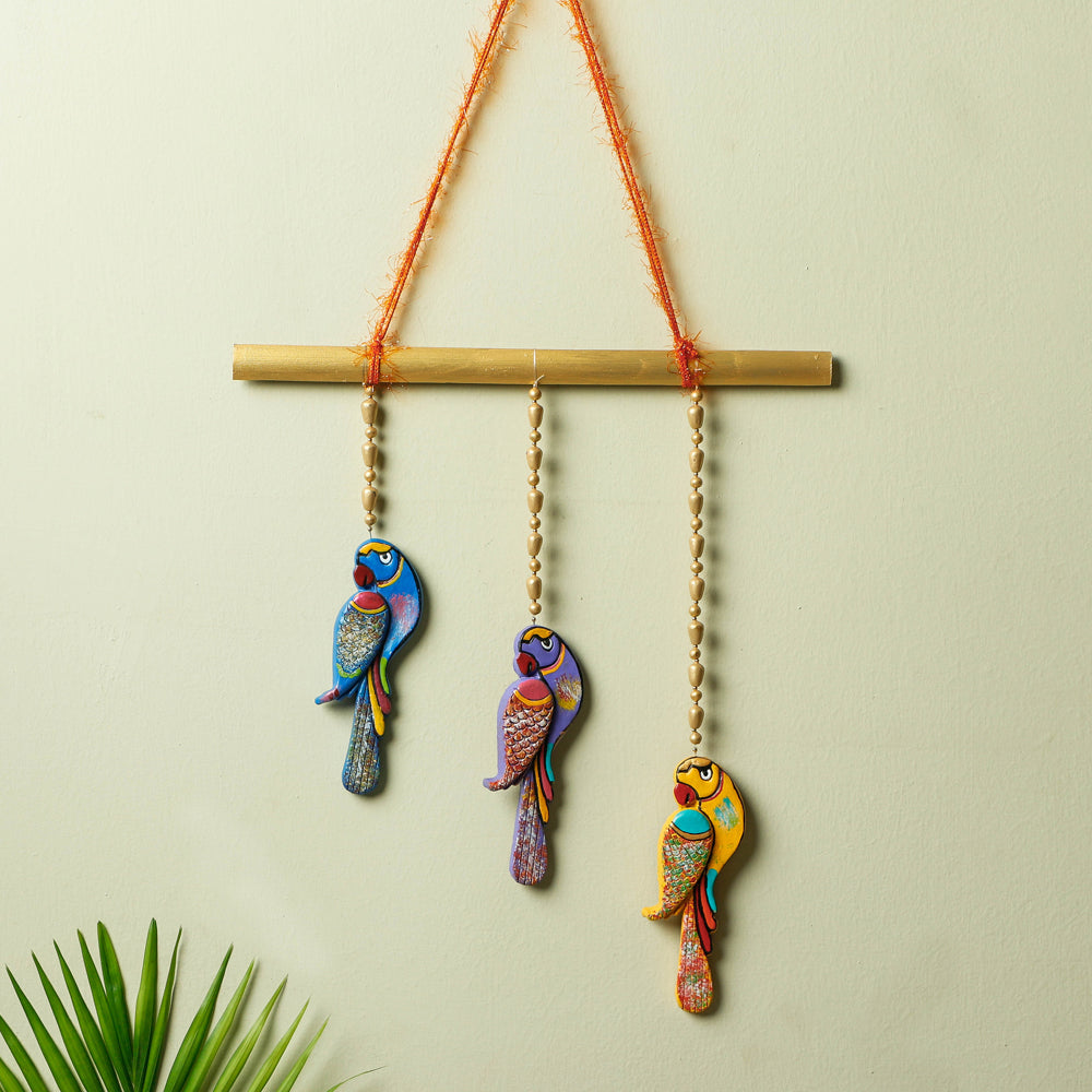 KHUSHBASH - HAPPY LOOM OF EAST Bird - Bishnupur Handpainted Terracotta Wall Hanging