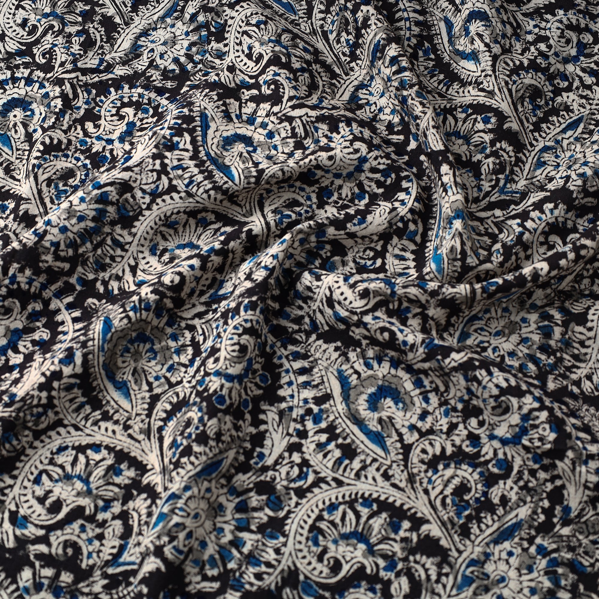 SOUTH KARGHA Black - Kalamkari Block Printed Cotton Fabric 09 - view 3