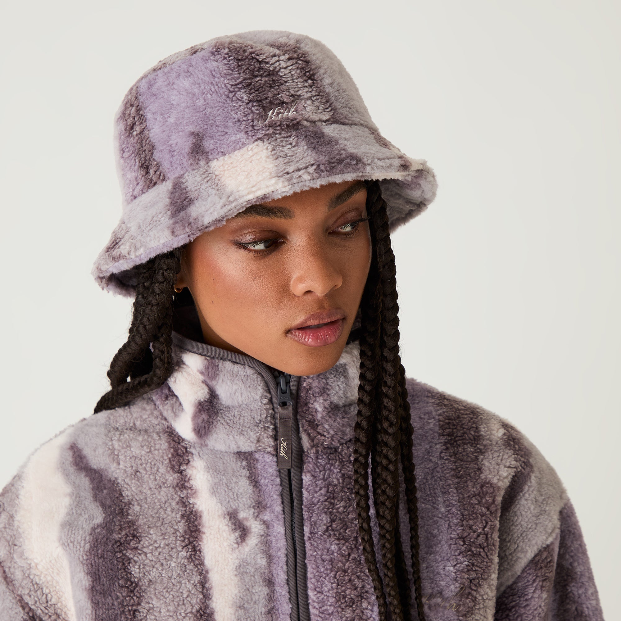 Kith Women Mixed Media Fleece Bucket Hat - Thunder - view 2