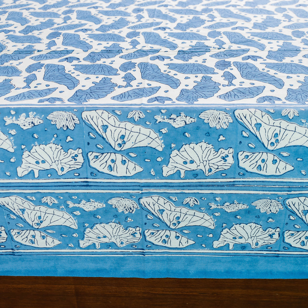 HAVELI CHRONICLES Blue - Block Print Cotton Double Sanganeri Bed Sheet - view 3
