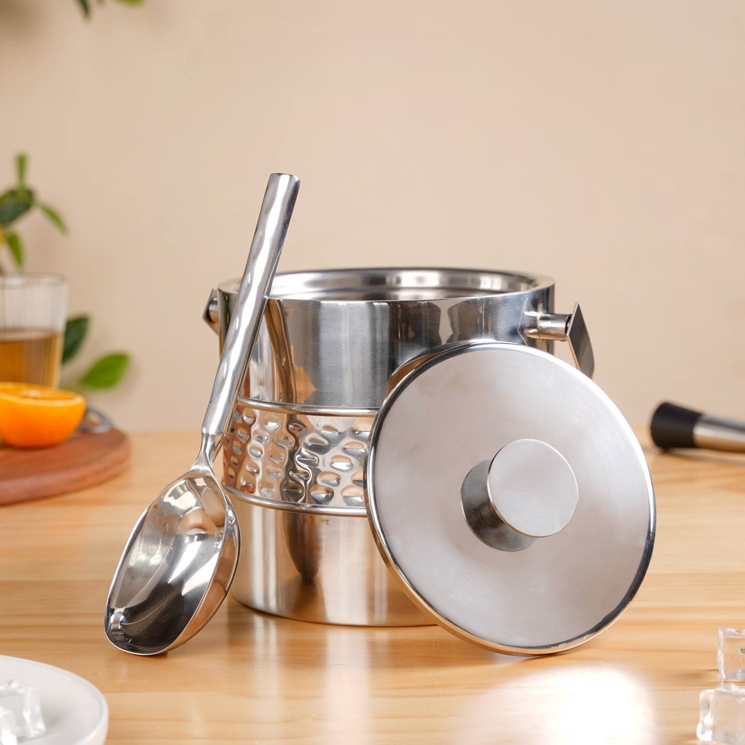 Nestasia Robust Stainless Steel Ice Bucket With Scoop Shovel 2200ml - view 8