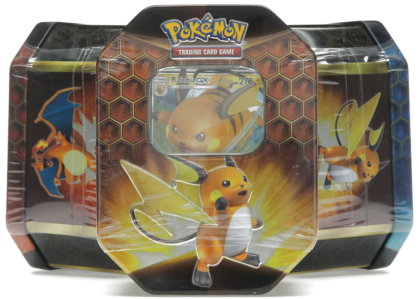 Pokémon 2019 Pokemon Hidden Fates Tin 3x Lot Charizard/Gyrados/Raichu