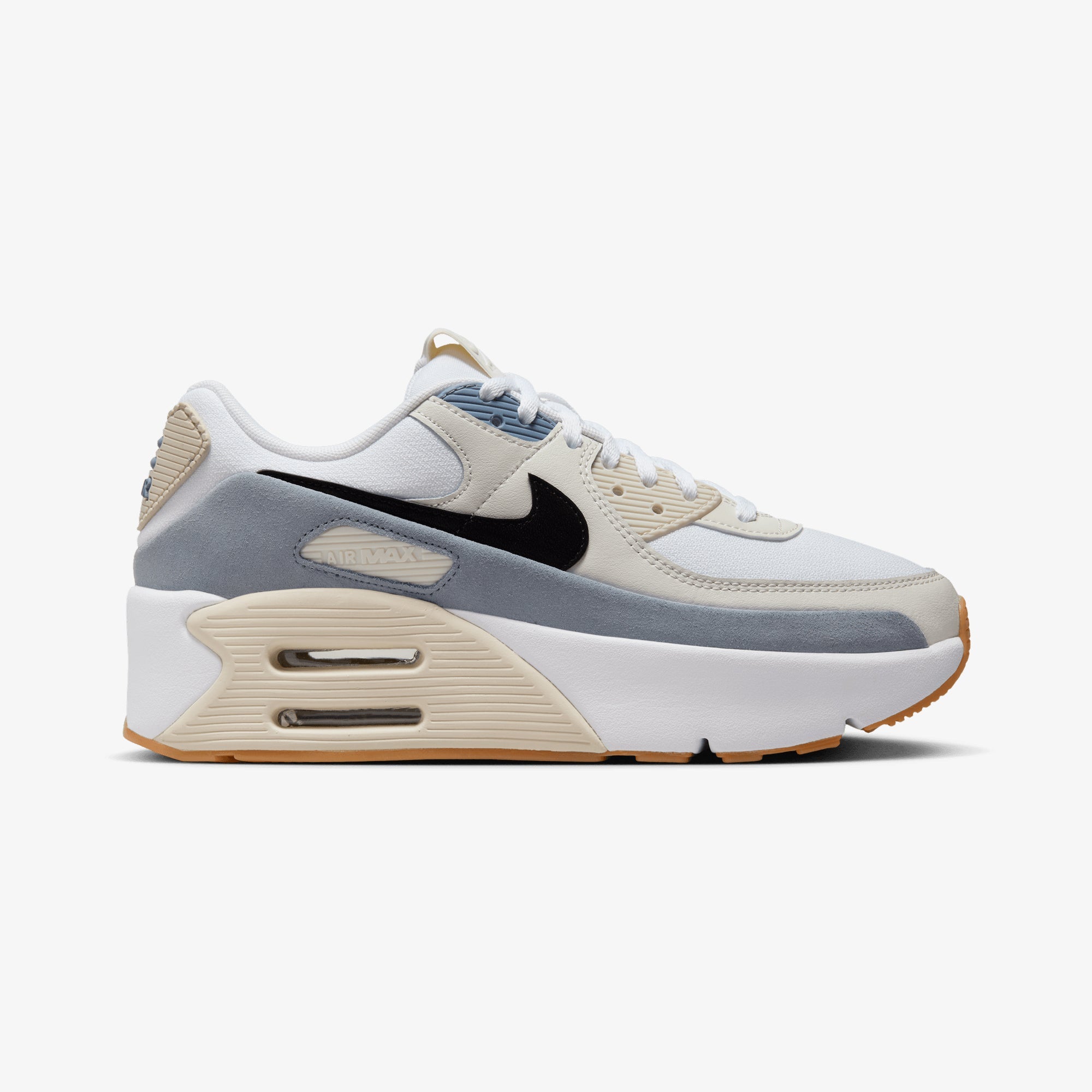 Nike | Air Max 90 Lv8 { White/black-ashen Slate-lt Orewood Brn