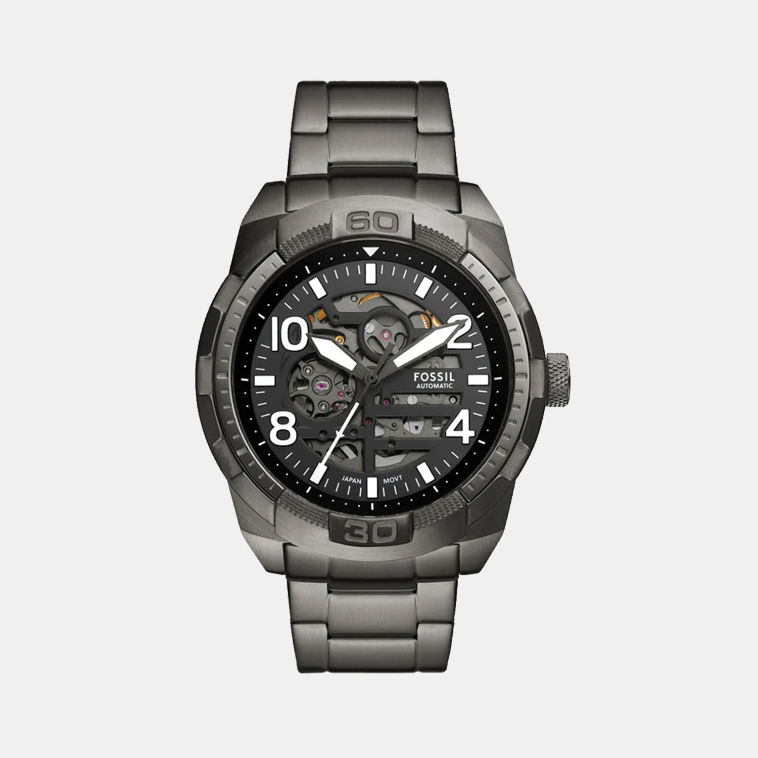 Fossil Bronson Men Automatic Black Dial Analog Stainless Steel Watch ME3255