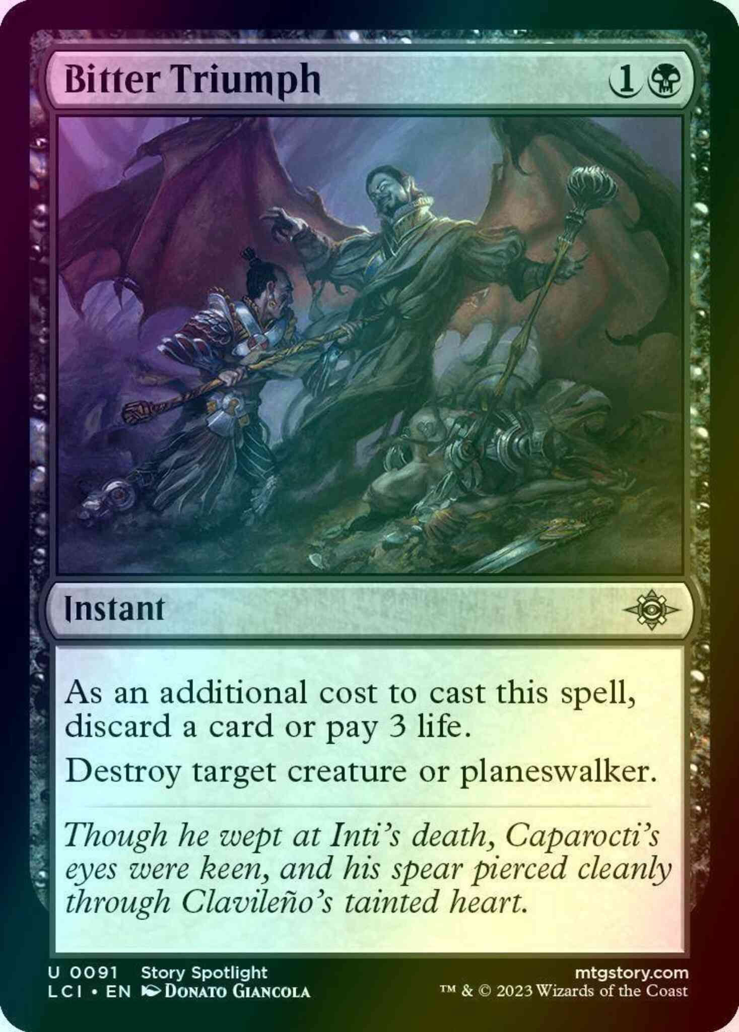 Bitter triumph 91 – Magic Bitter Triumph [91] [The Lost Caverns of Ixalan] [Foil]