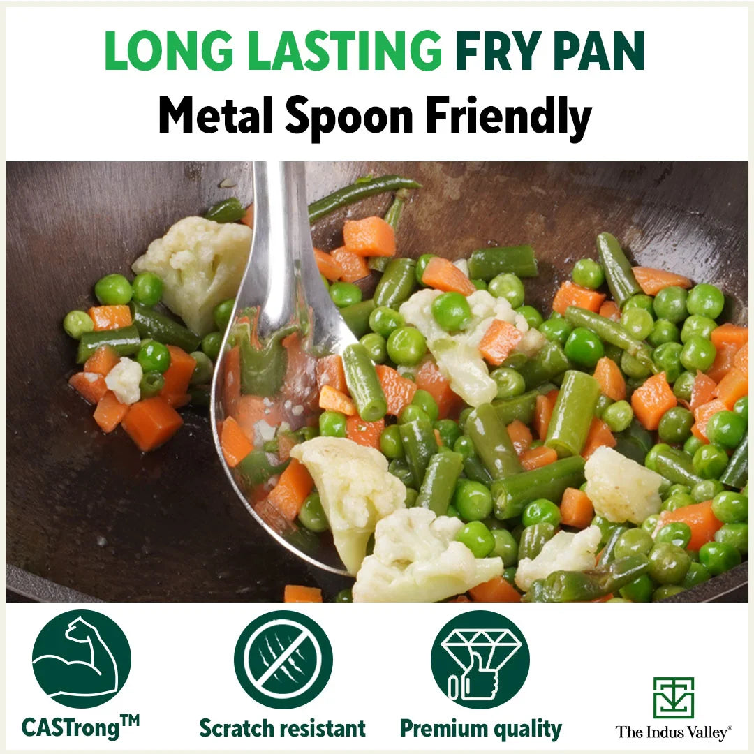 The Indus Valley Super Smooth Cast Iron Shallow Fry Pan,Pre-seasoned, Nonstick, 100% Pure, Toxin-free, Induction, 25.4cm, 1.8kg - view 10