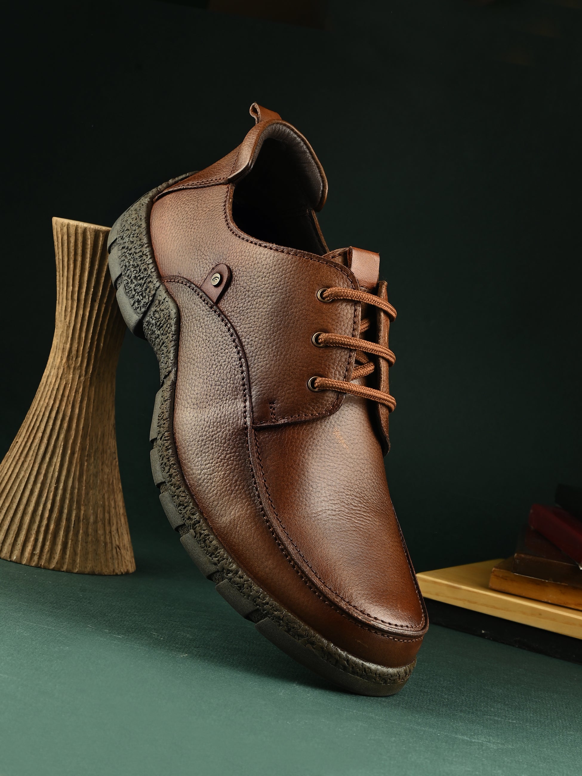 Mudtrail Lace-Up Shoes by Aspeerio – Brown - view 2