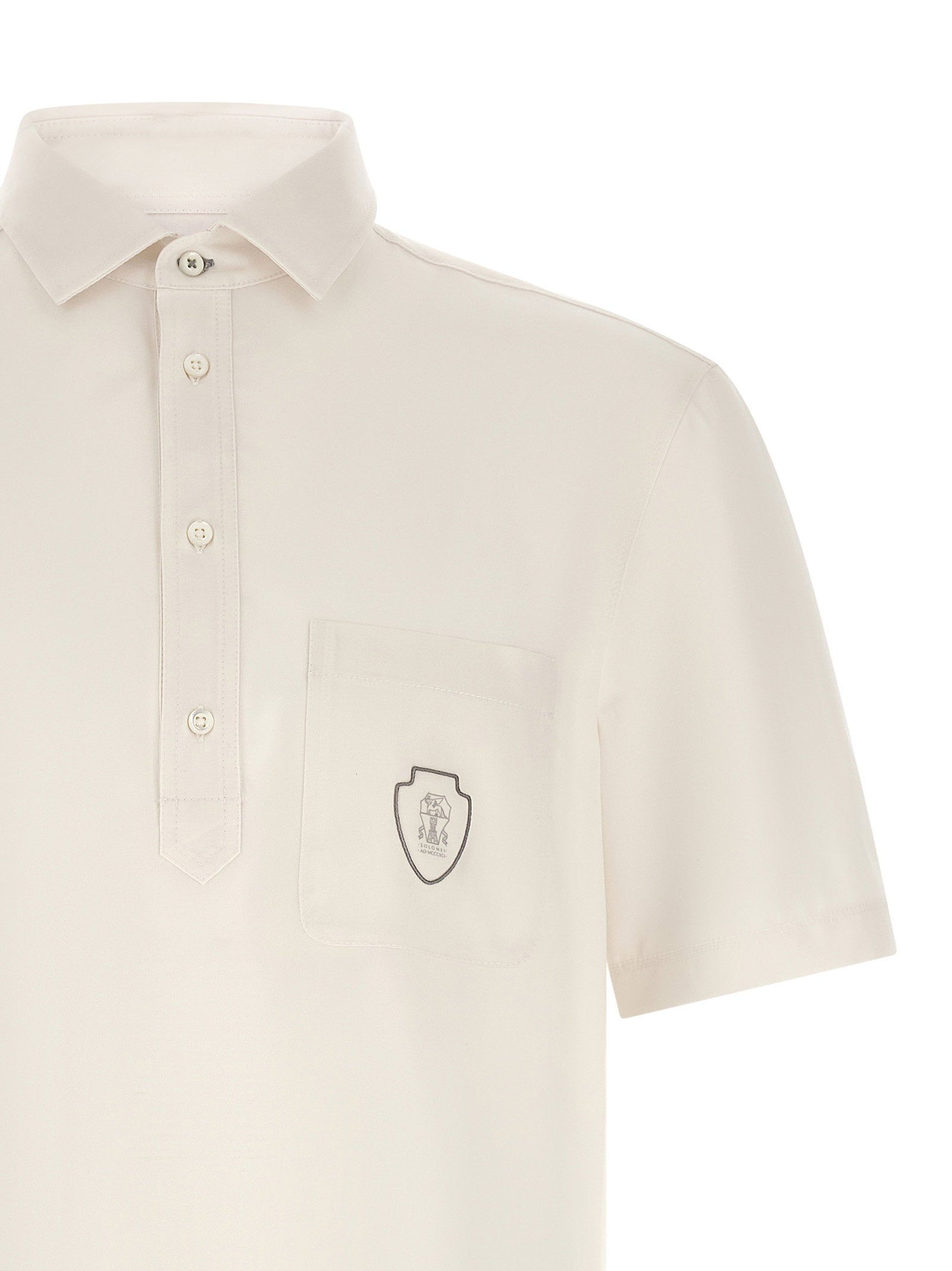 Brunello Cucinelli Heraldic Logo Polo Shirt – 100% virgin wool - view 3