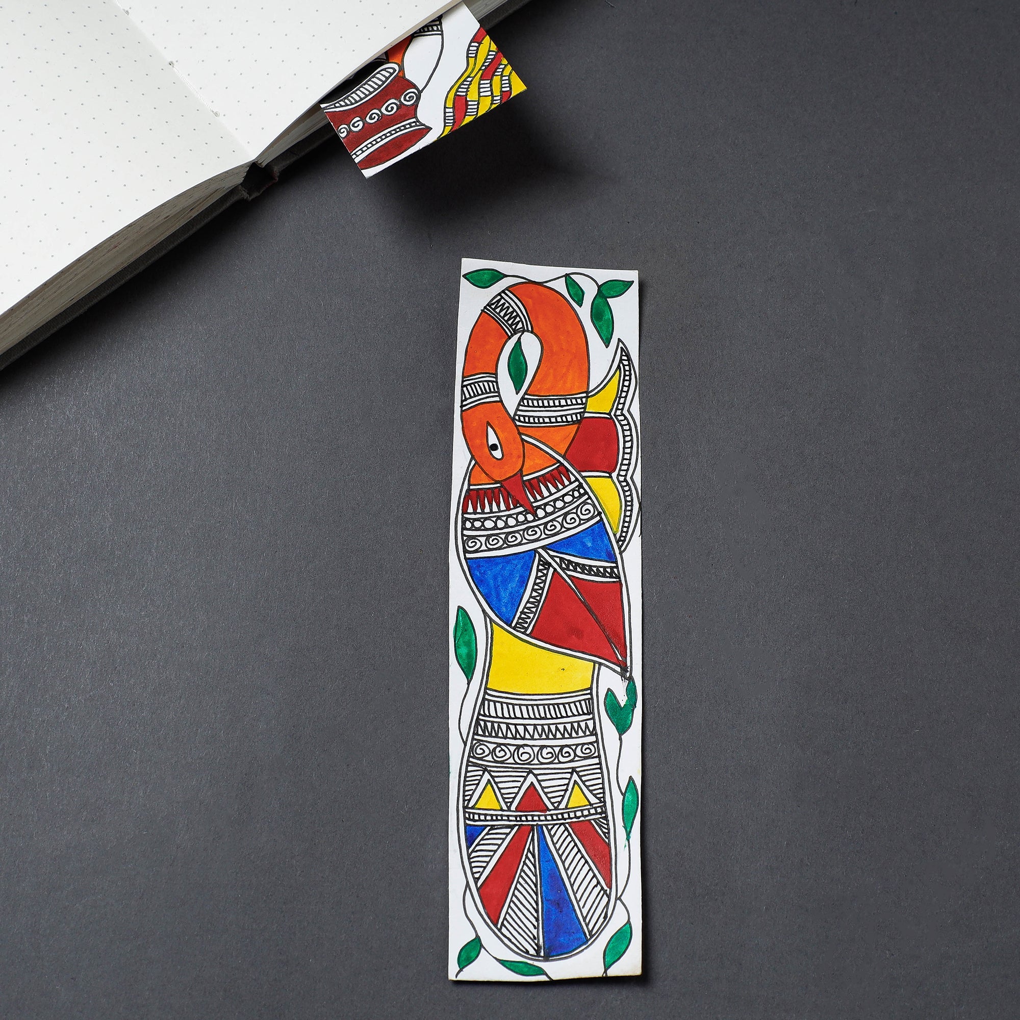 ITOKRI CRAFTS INITIATIVE Assorted - Madhubani Handpainted Bookmark (7 x 2 in)