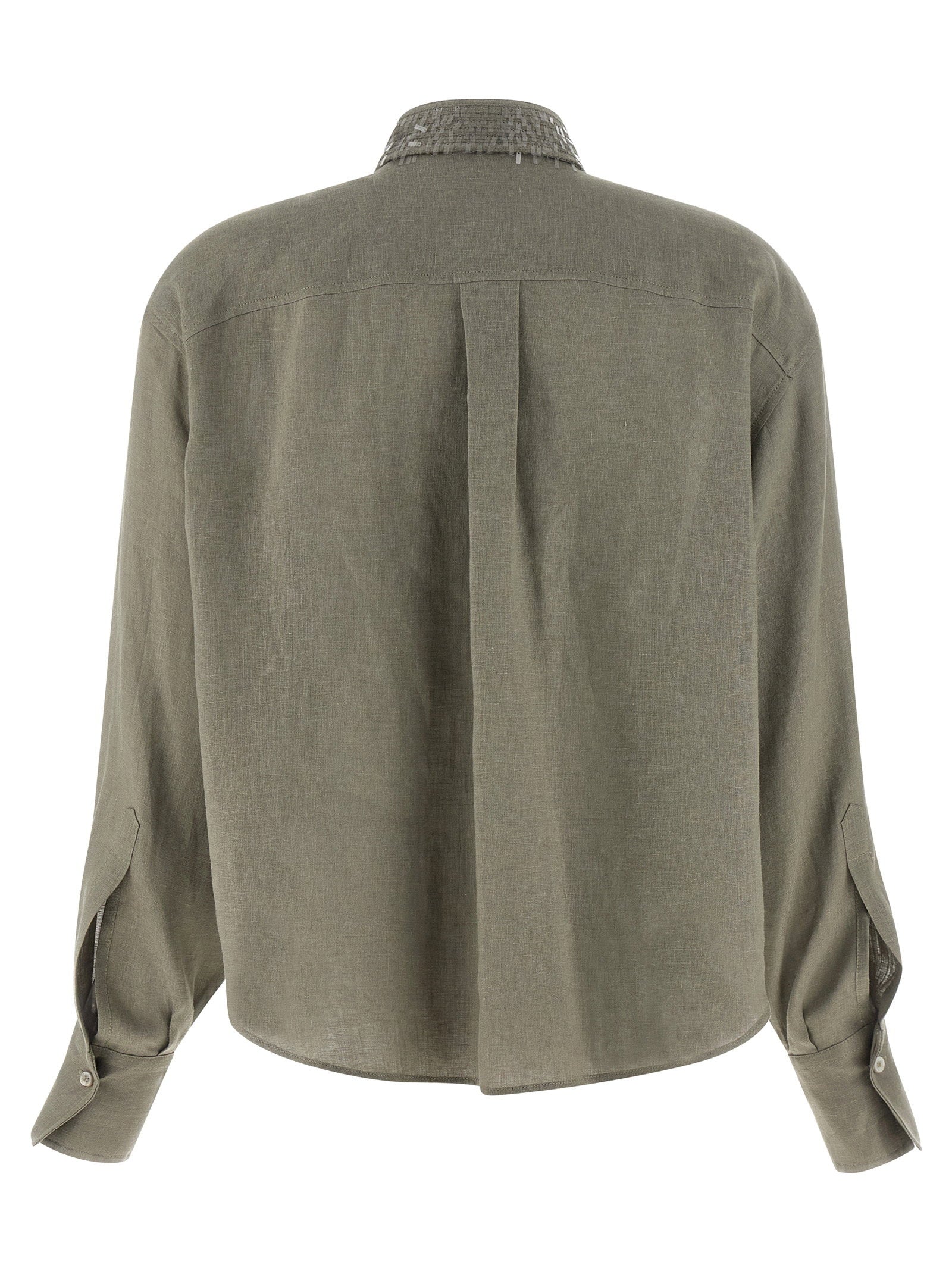 Brunello Cucinelli Sequin Collar Shirt – 100% linen - view 2