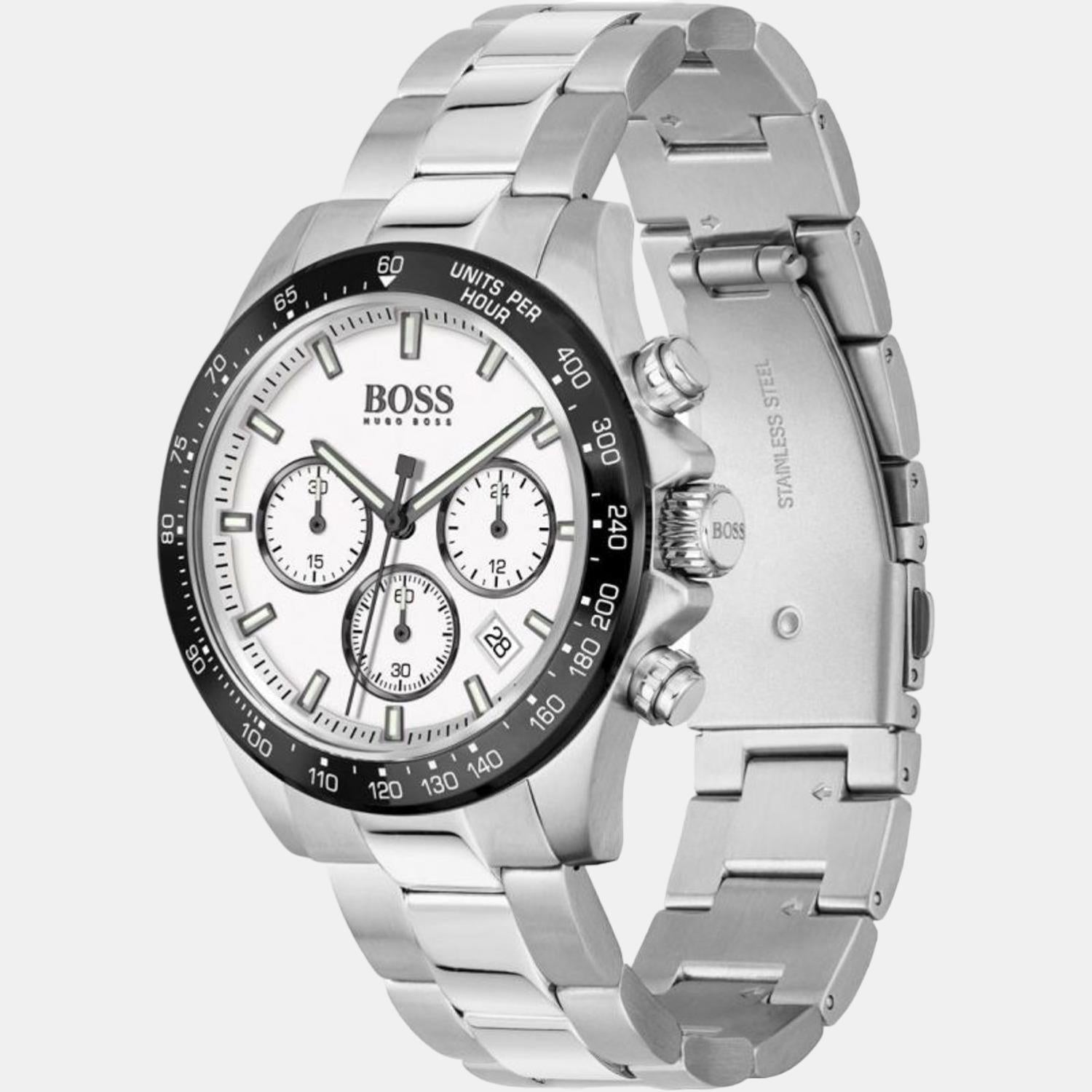 Boss Hero Men Quartz White Dial Chronograph Stainless Steel Watch 1513875 - view 2