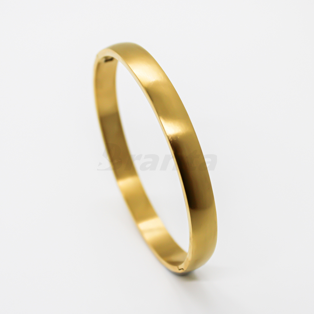Branta Matte Finish Evoke Stainless Steel Men's Gold Bracelet