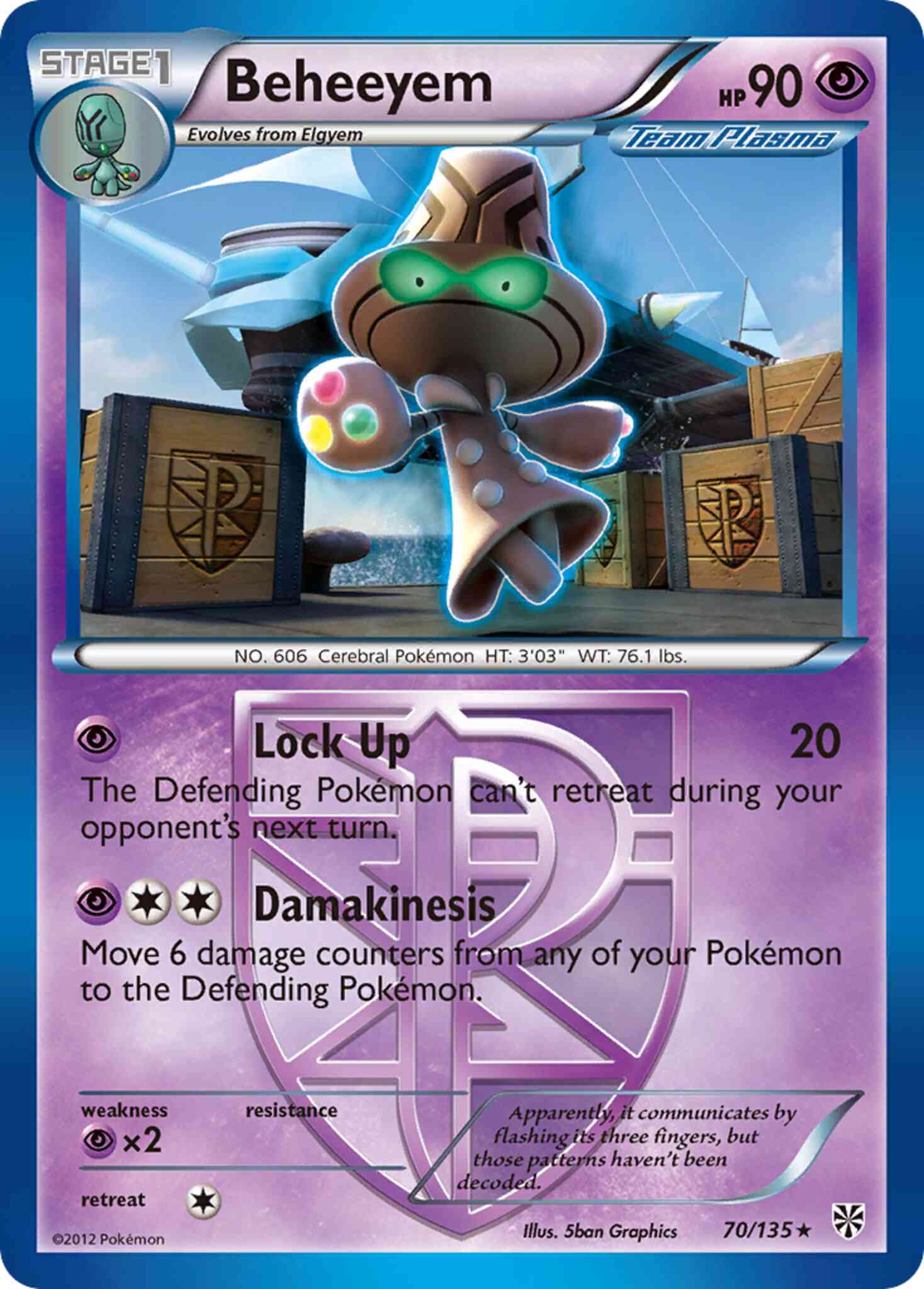 Rare bw8-70 non-holo – Pokémon Beheeyem - 70/135 - Rare [bw8-70] [Non-Holo]