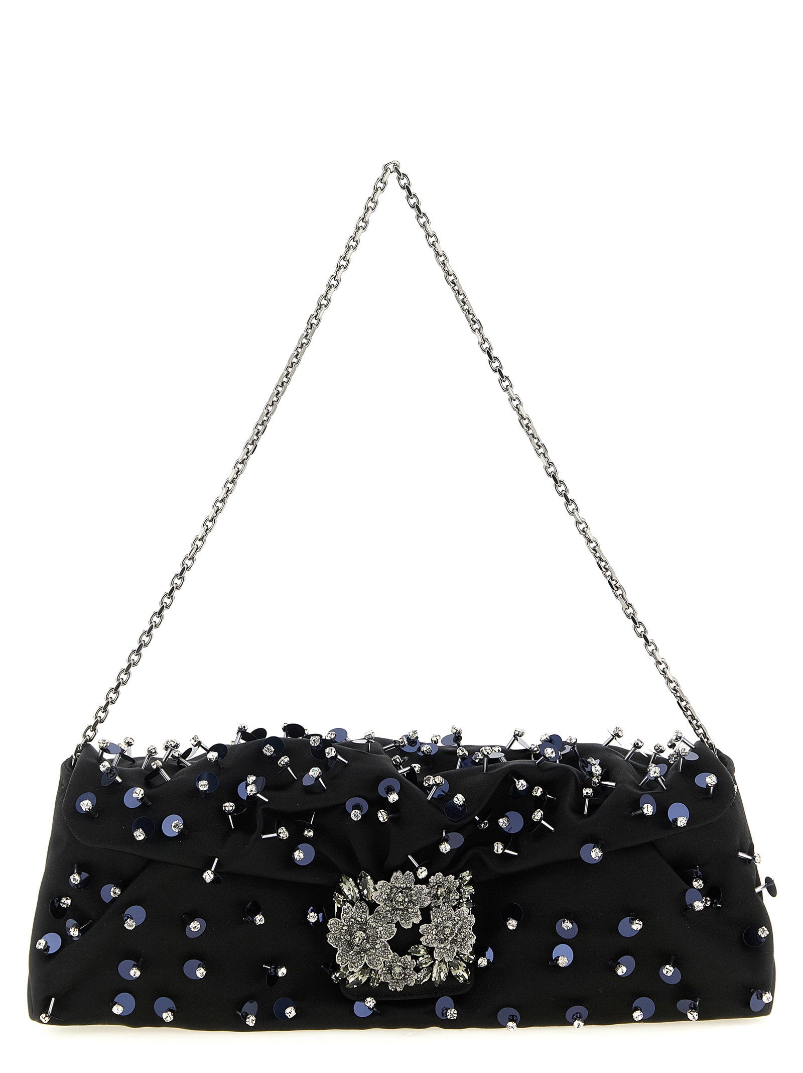Roger Vivier Efflorescence Clutch – 67% viscose, 33% silk
