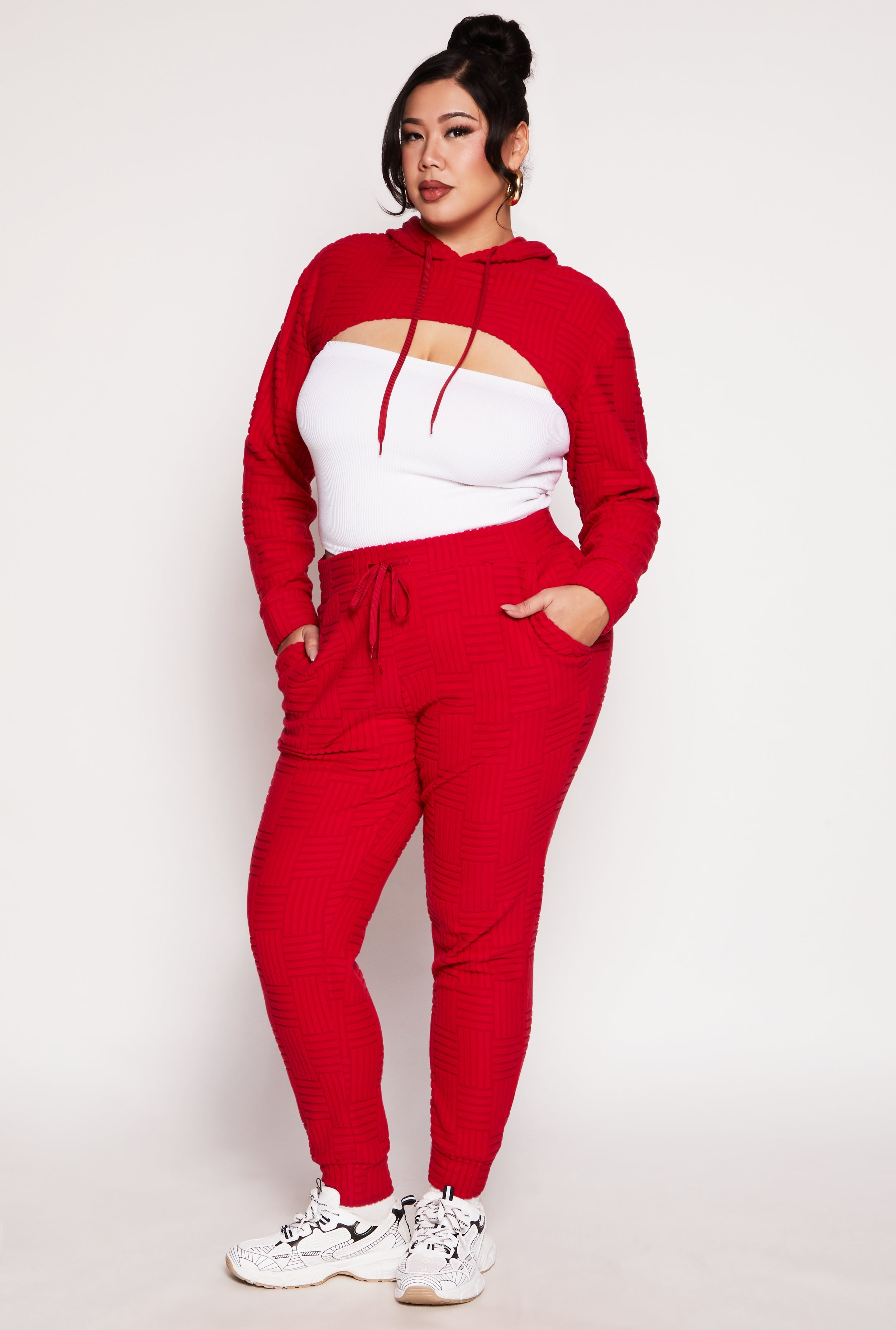 Rainbow Shops Plus Size Geometric Patterned Joggers
