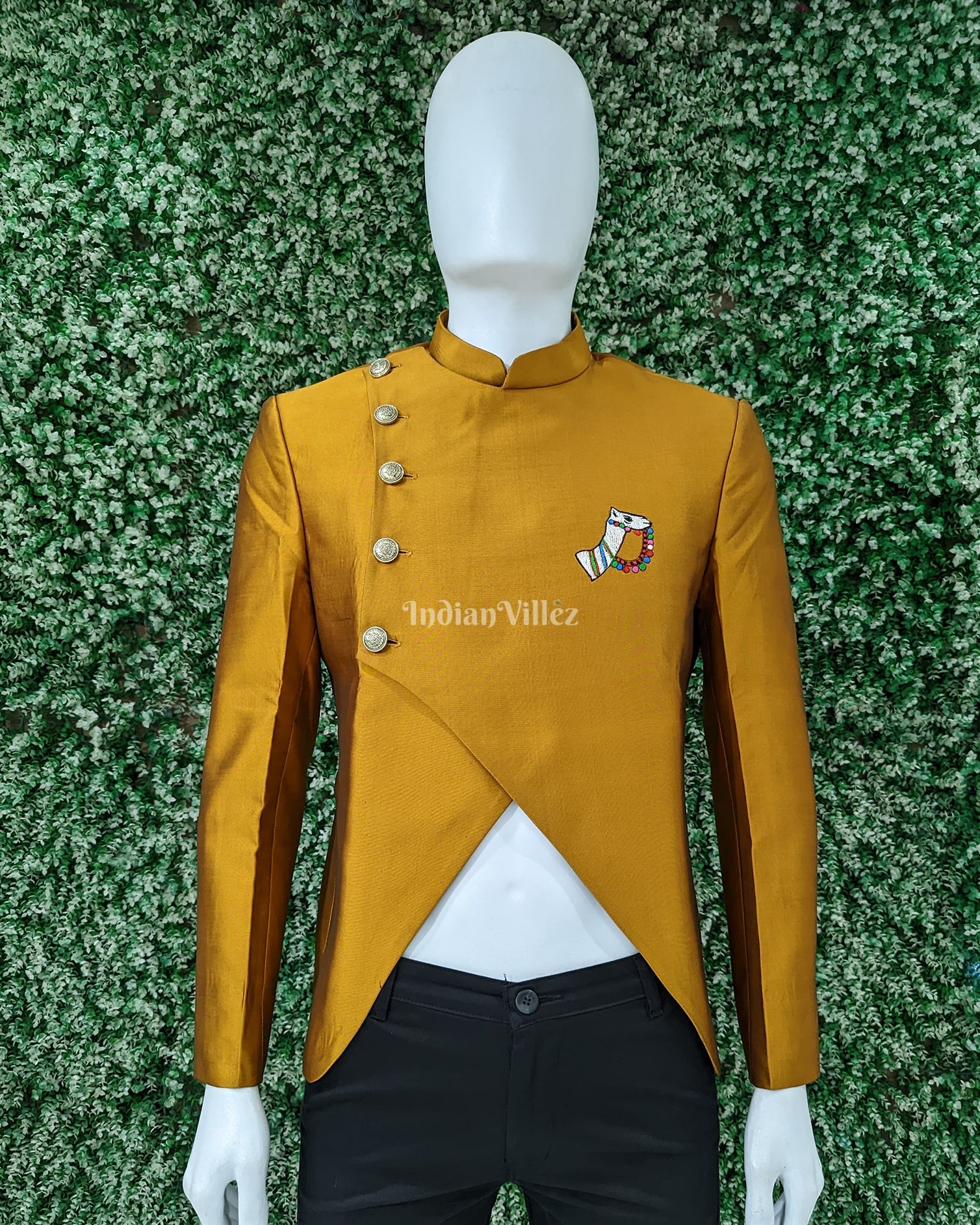 IndianVillèz Golden Casual Stylish Blazer For Men
