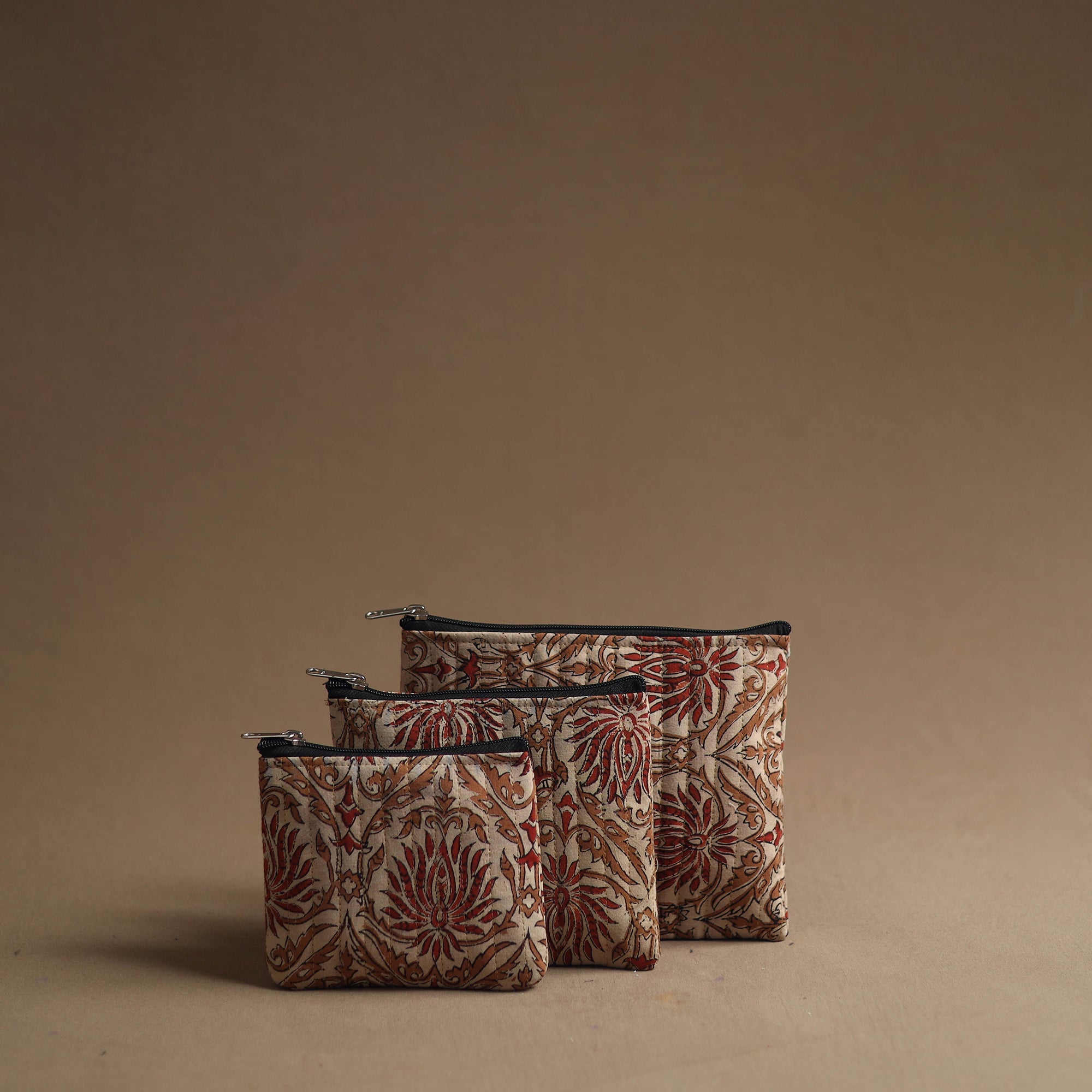 NOORI BAZAR Beige - Handmade Cotton Multipurpose Utility Pouches (set of 3) 10