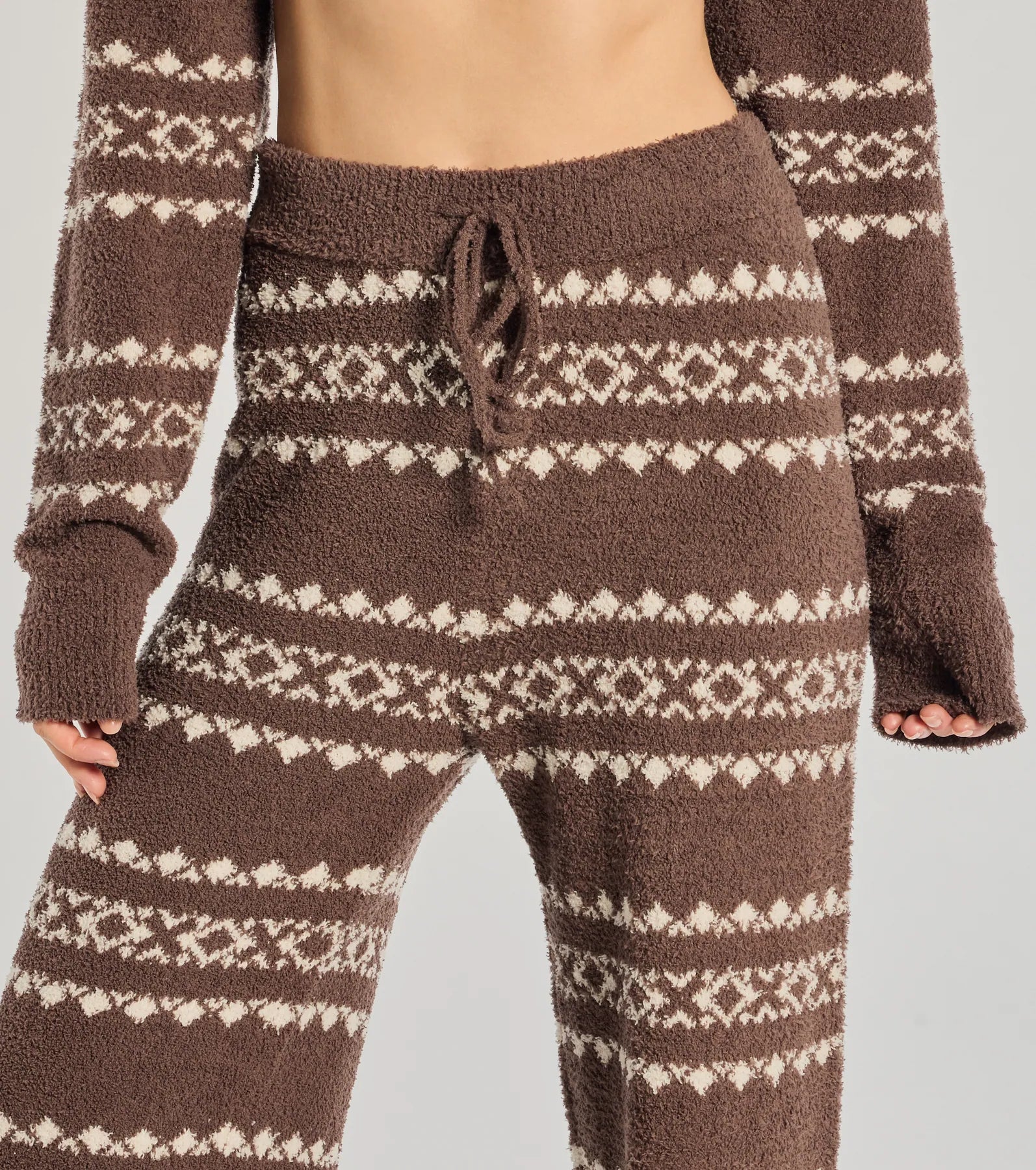 Windsor Cozy Wonderland Fair Isle Chenille Knit Pajama Joggers - view 3