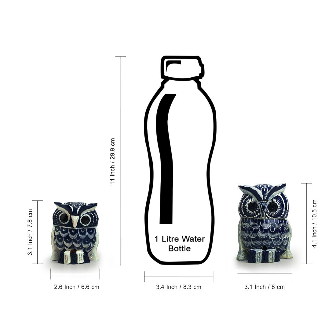 EXCLUSIVELANE 'The Resting Owl Pair' Handpainted Showpiece In Eucalyptus Wood (Set of 2) - view 8