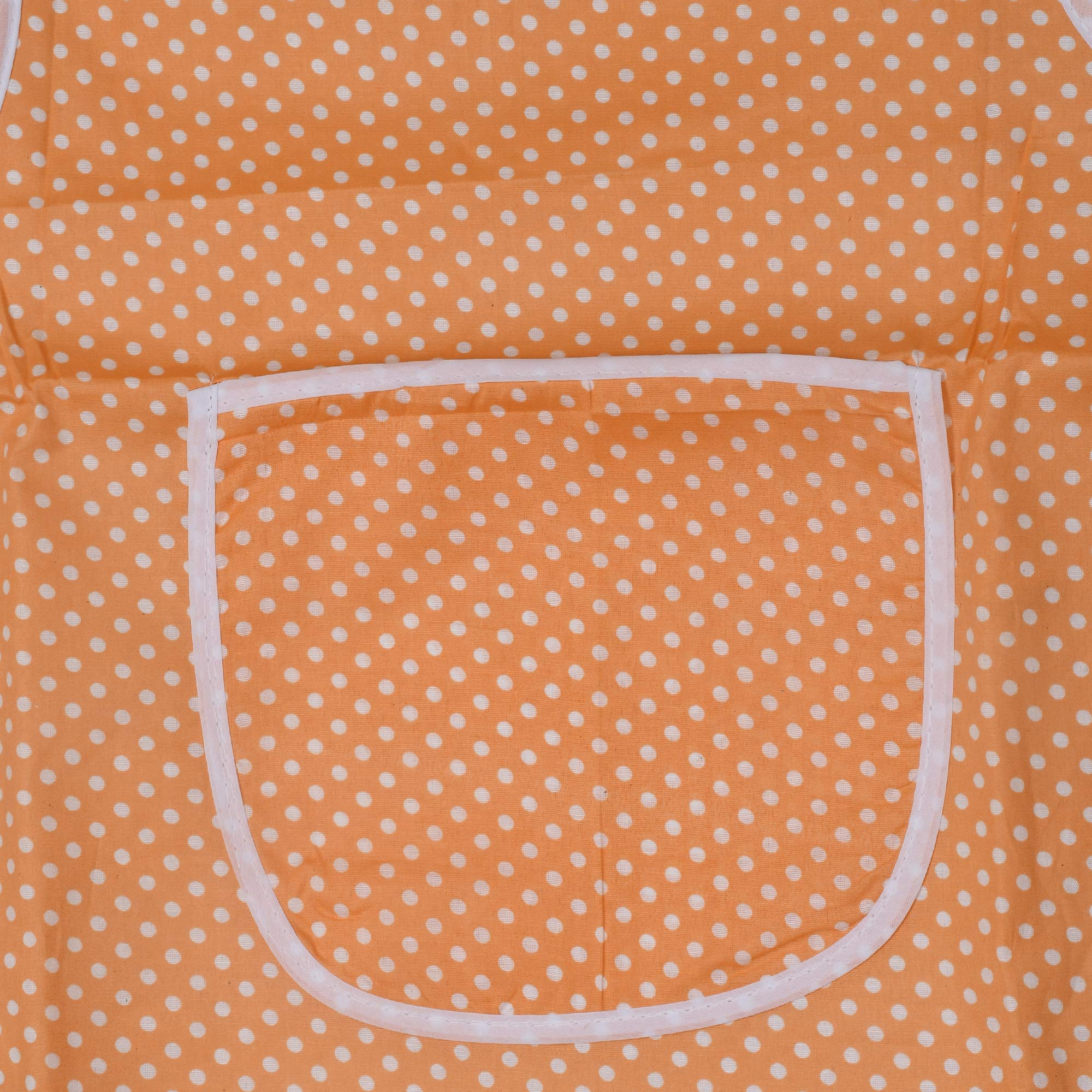 Kuber Industries Polka Dots Bib Apron,Water Oil Cotton Resistant Chef Cooking Kitchen Apron with Pockets for Men Women (Set of 2,Maroon & Peach)-KUBMA - view 7