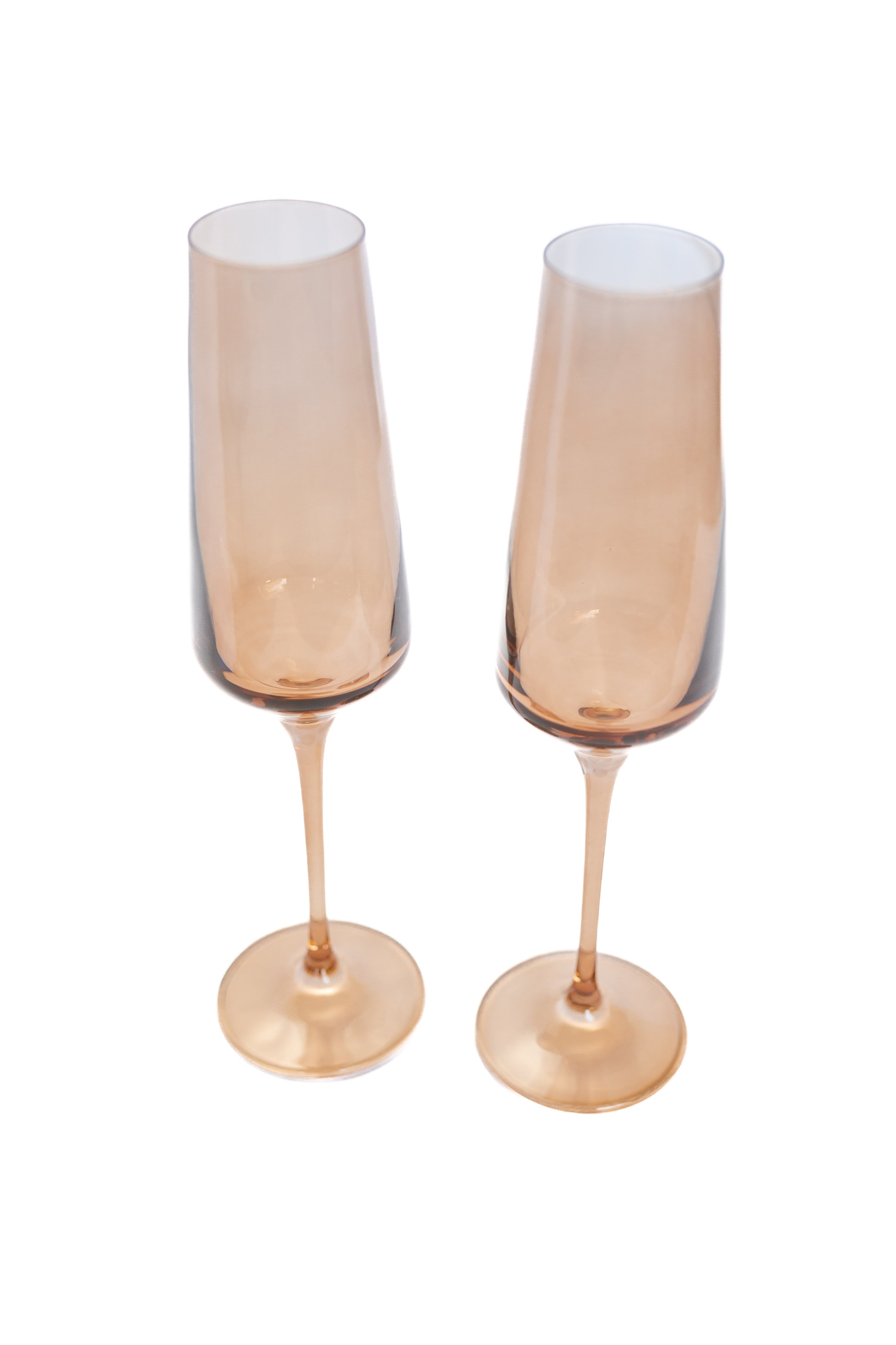 Estelle Colored Glass Estelle Colored Champagne Flute - Set of 6 {Mocha Mousse (Our Amber Smoke)} - view 8