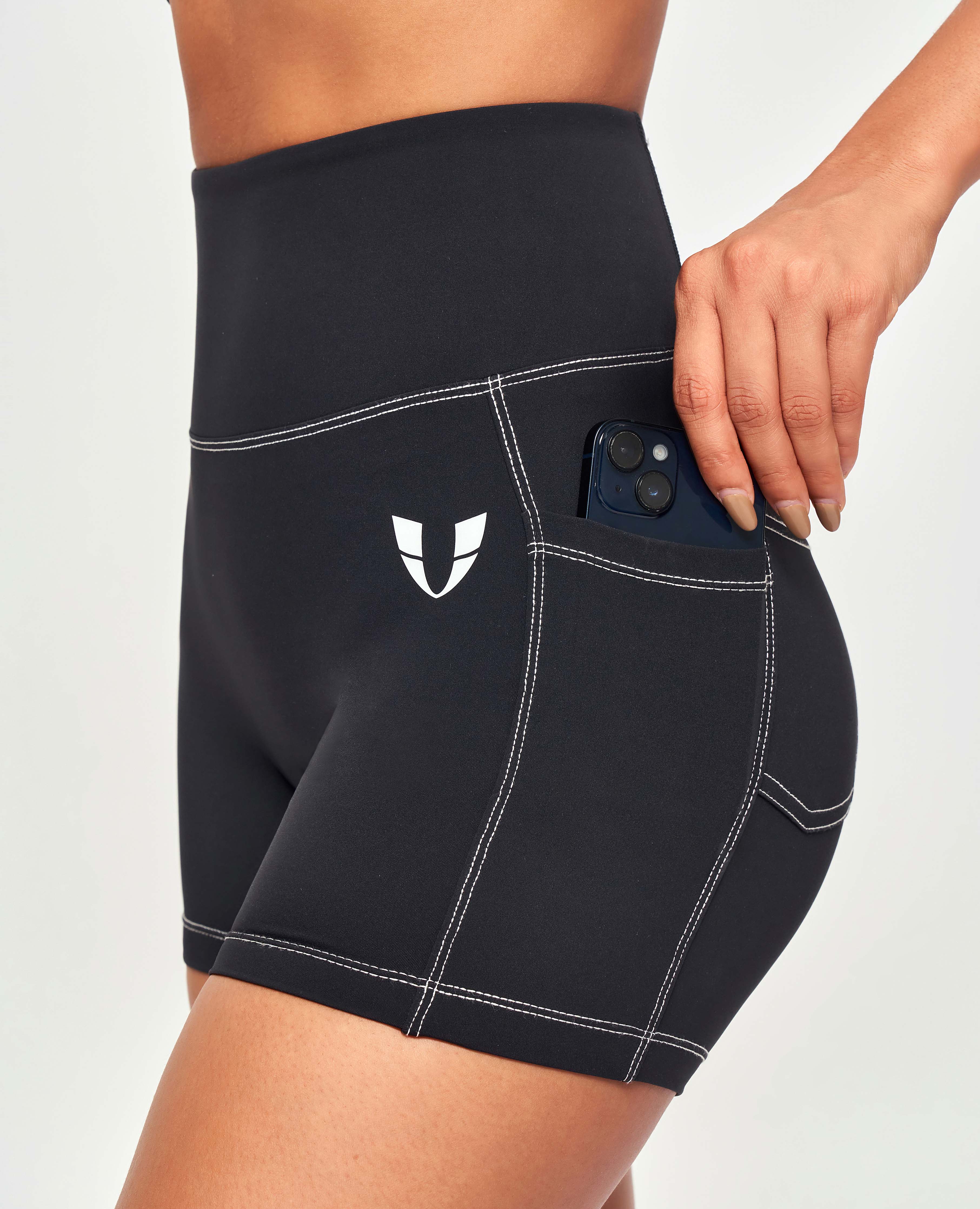 FIRM ABS Contrast Stitching Shorts - Black - view 6