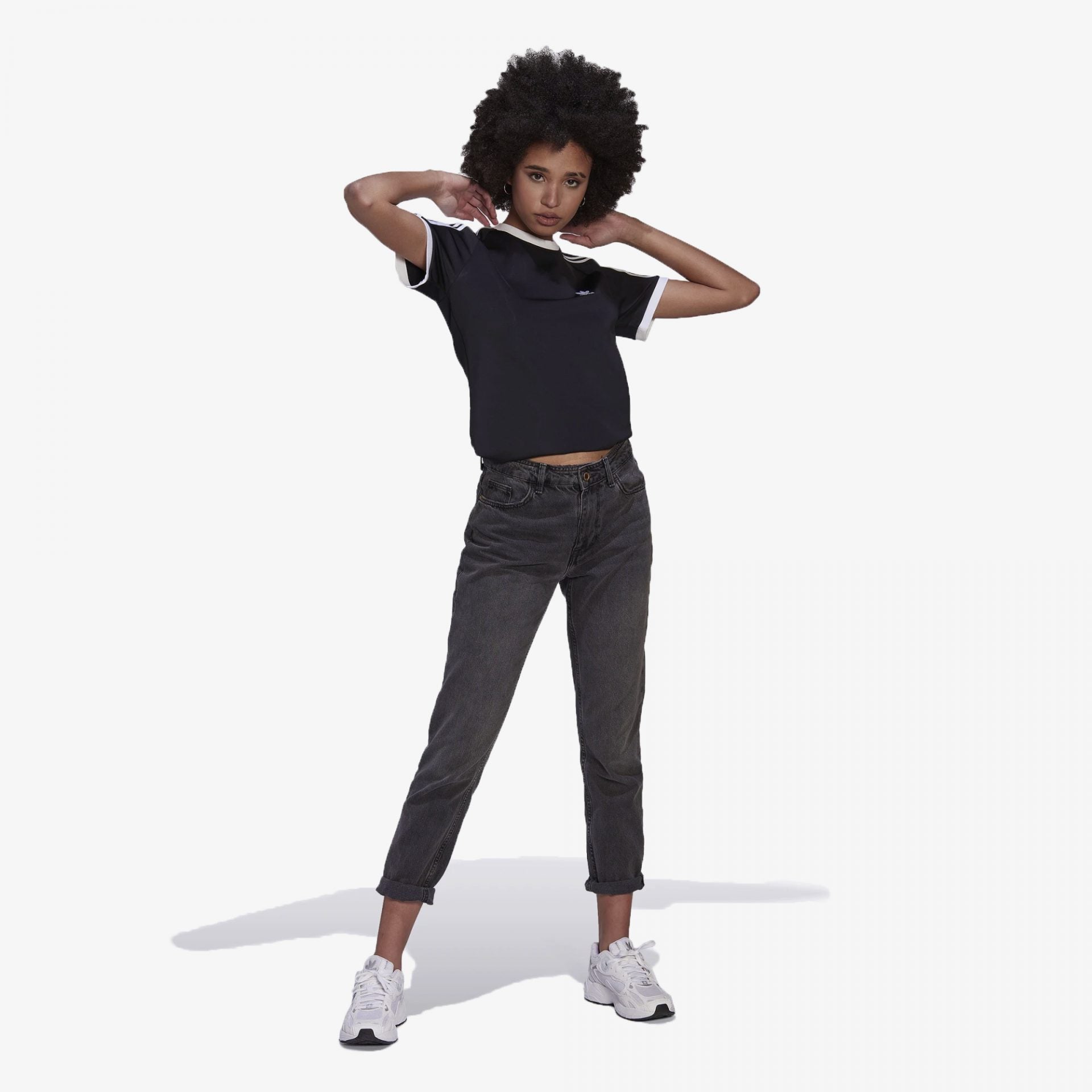 Adidas Originals | ADICOLOR CLASSICS SLIM 3-STRIPES TEE { BLACK - view 2