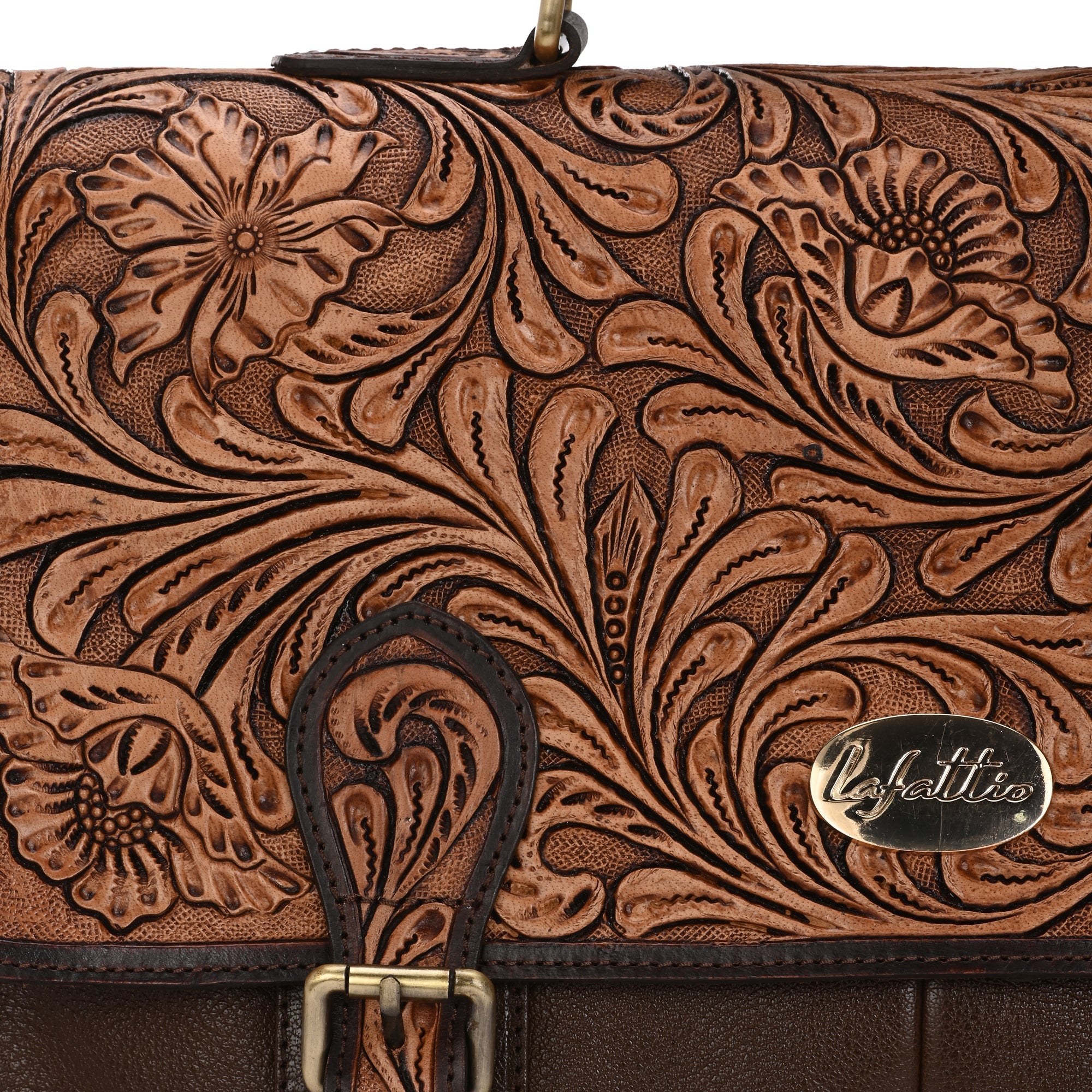 Hand-Carved Bags by Lafattio – Brown - view 2