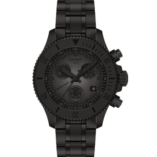 Tissot T-Sport Seastar 1000 Quartz Chronograph Graded Grey Black Dial Men 38mm T1202173306100