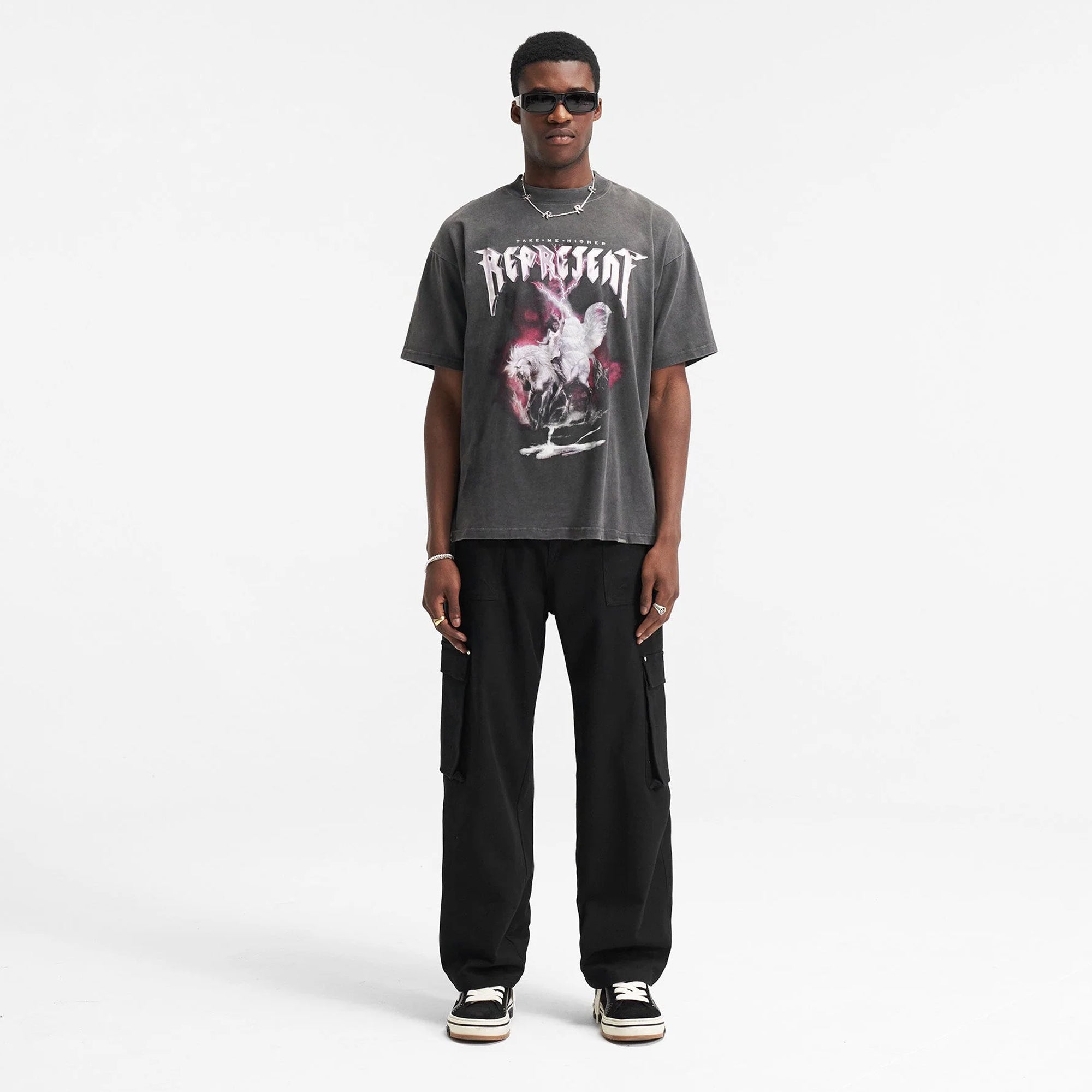 Represent | TAKE ME HIGHER T-SHIRT { VINTAGE GREY - view 4