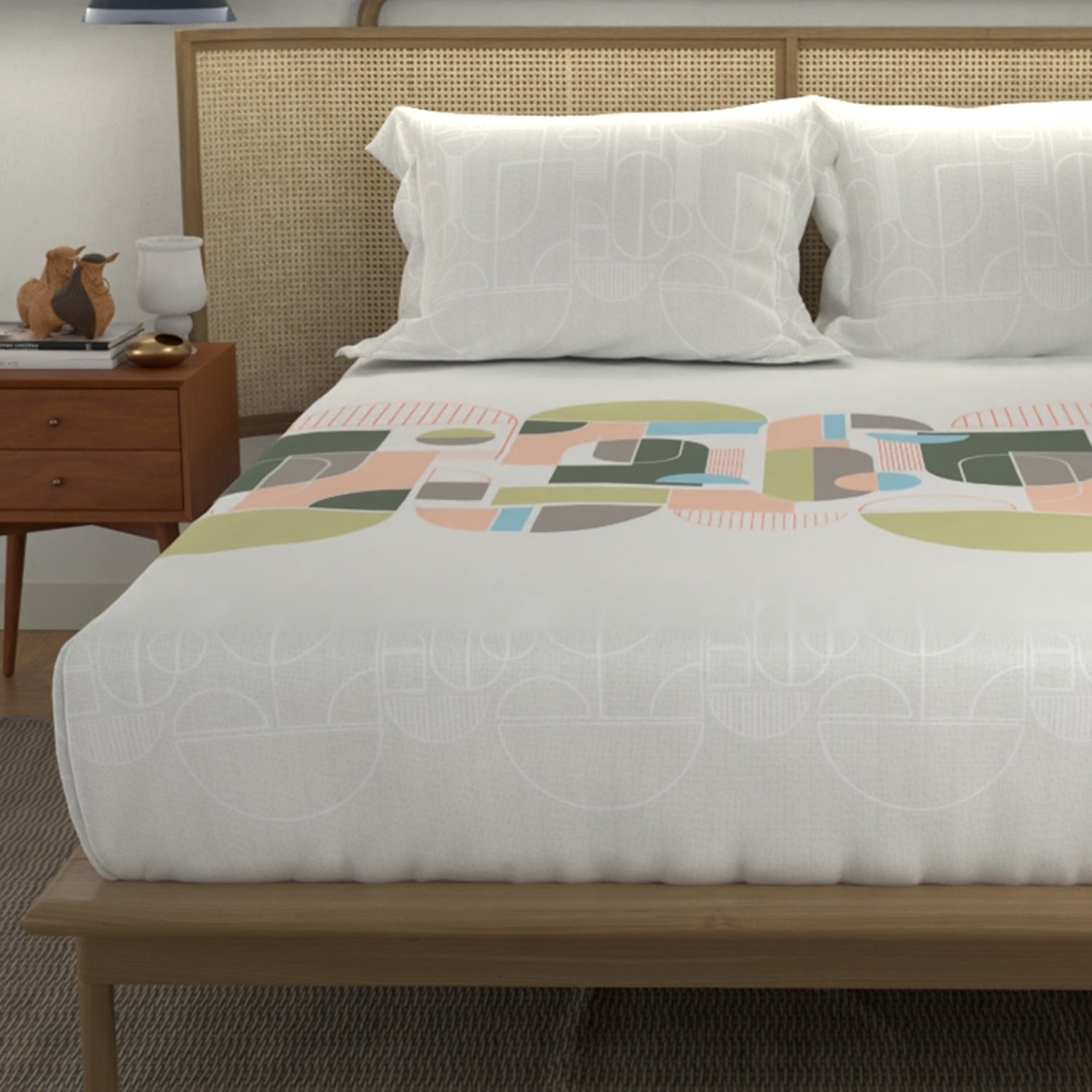 Divine 100 cotton – Urban Space -Home Furnishing Store Divine 100% Cotton Bedsheet for Double Bed with 2 Pillow Covers - Binary Green