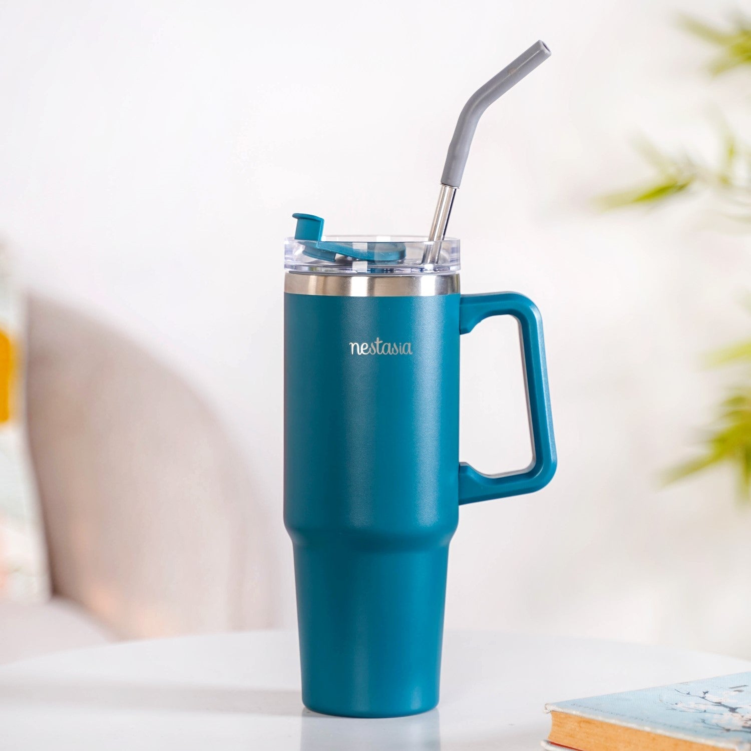 Nestasia Glacio Double Wall Hot And Cold Sipper Bottle For Travel Teal Tide 850ml - view 2