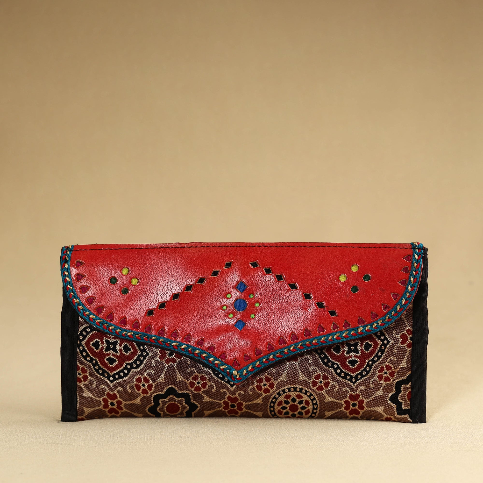 ANCHAL BIJLANI PATHUBHAI Brown - Kutch Embroidery Mashru Silk Handmade Leather Wallet 12