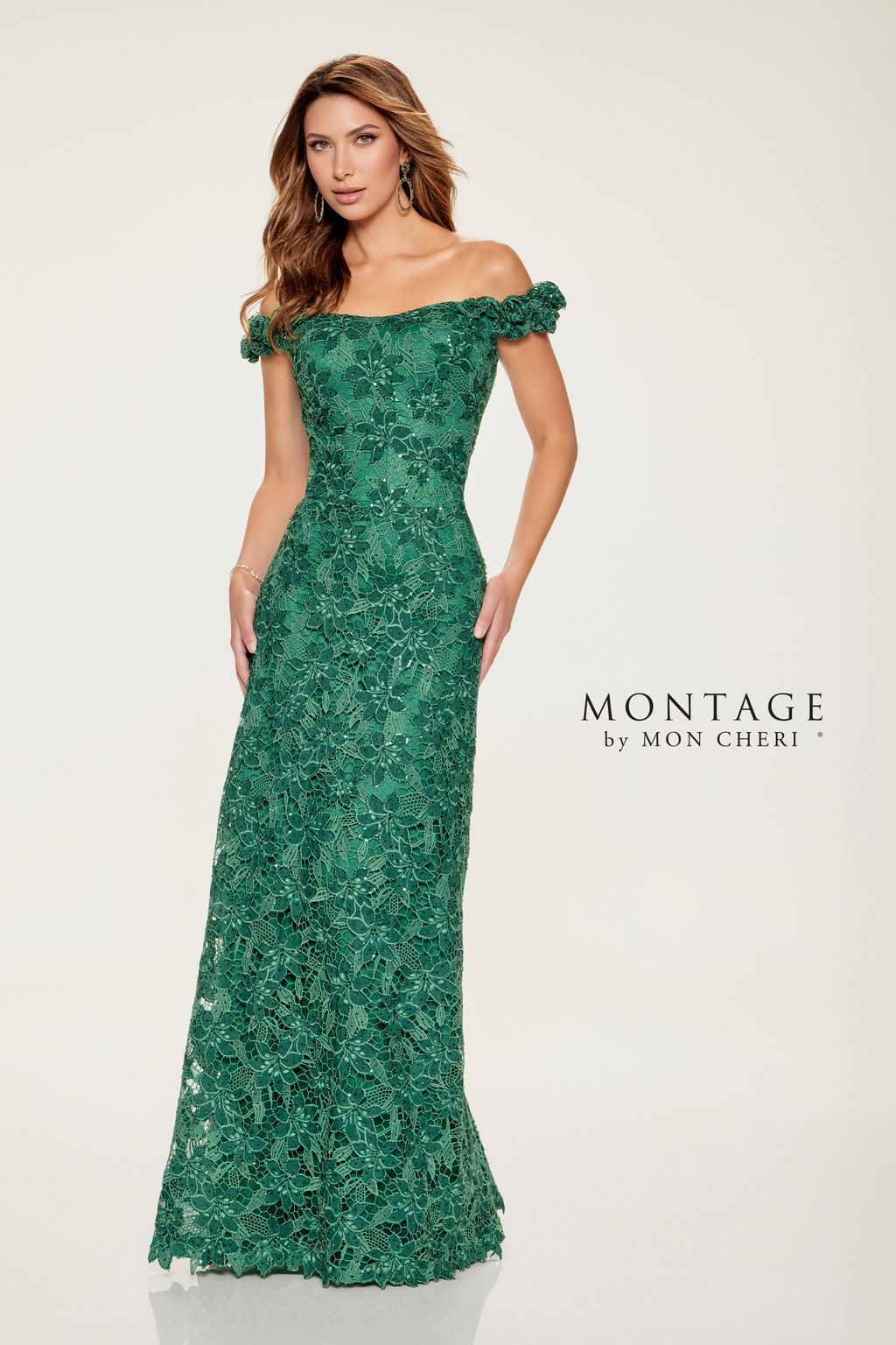 Montage M854 A Line Sequin Long Formal Dress – Rose - view 2