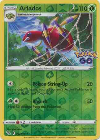 Uncommon pgo-007 reverse – Pokémon Ariados - 007/078 - Uncommon [pgo-007] [Reverse Holo]