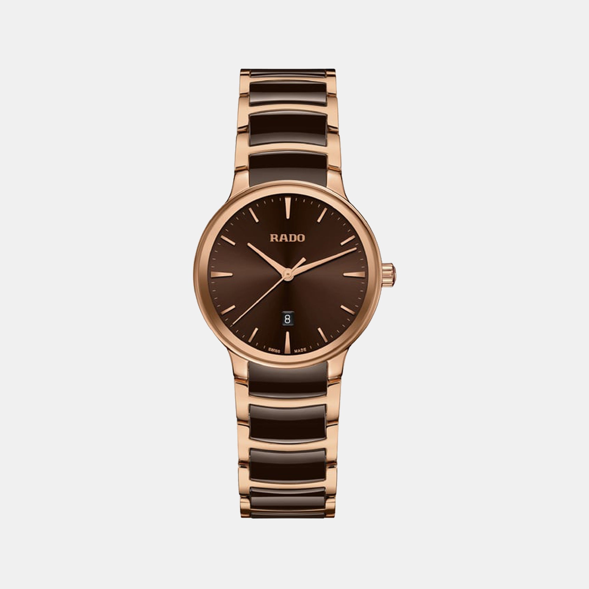 Rado Centrix Women Quartz Brown Dial Analog Stainless Steel Watch R30024302