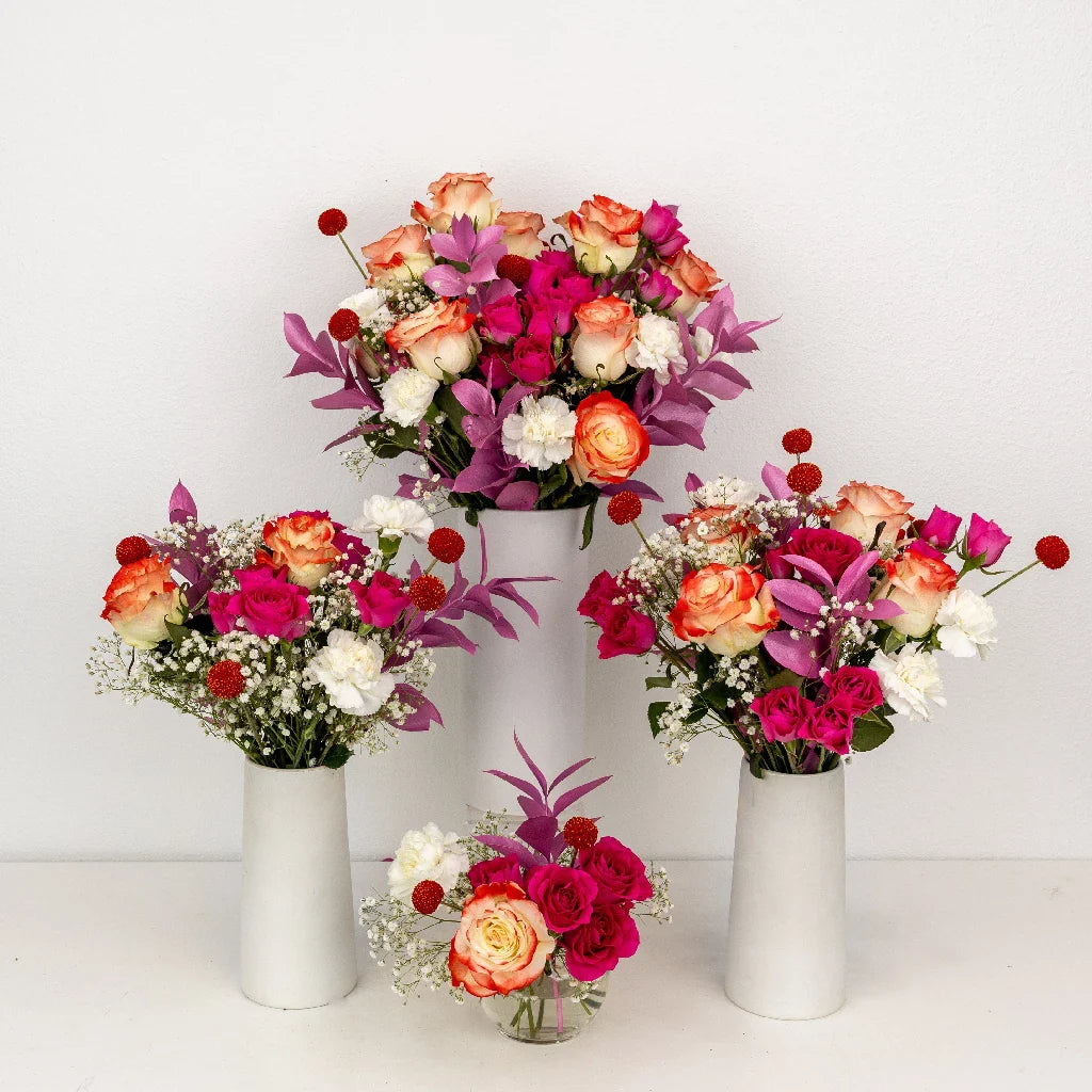 FiftyFlowers Cupid's Flirty Pink Flower Centerpieces