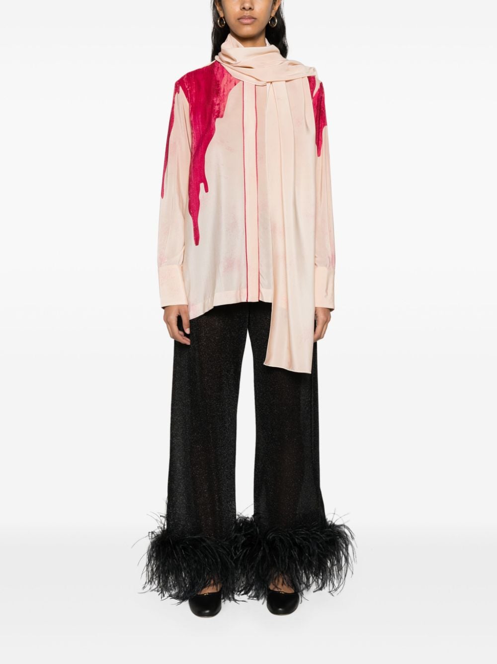 F.R.S . Printed crepe de chine shirt – SILK 100% - view 4