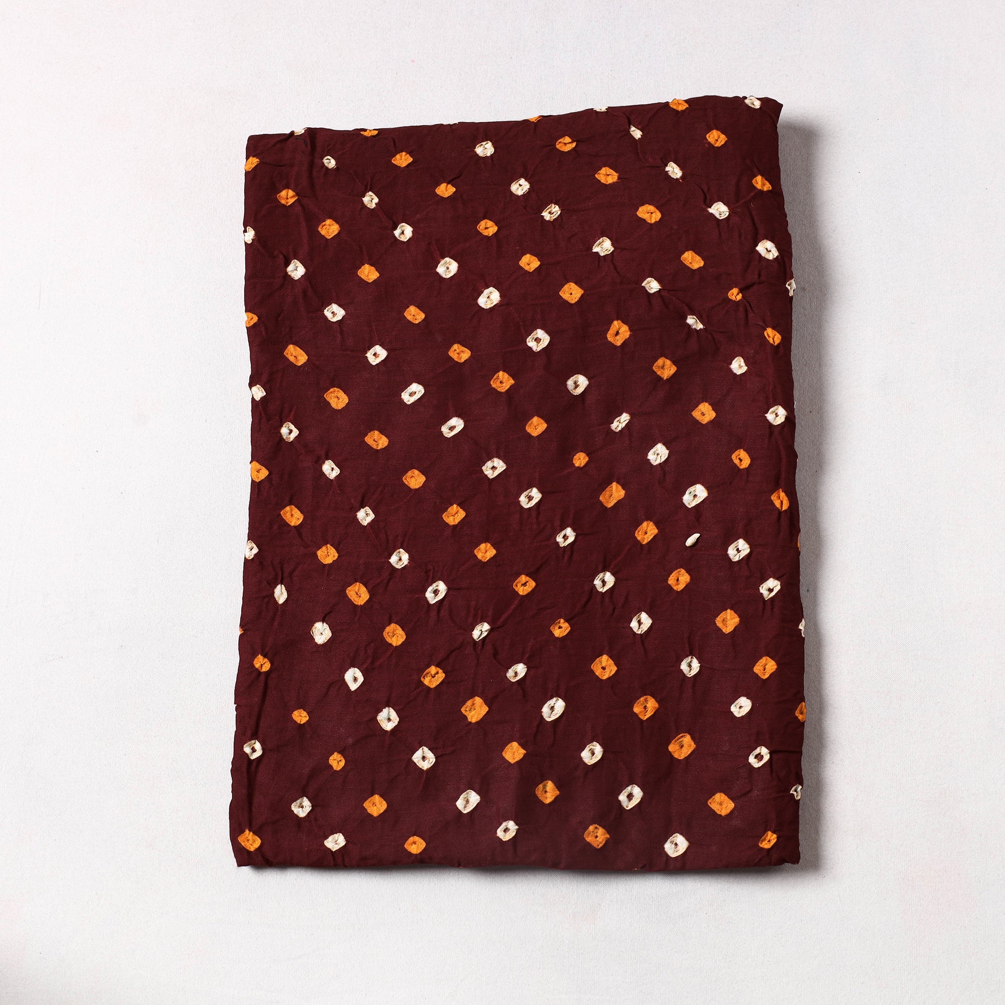 KACHCHH JI CHHAAP Brown - Kutch Bandhani Tie-Dye Cotton Precut Fabric (1 meter) 61