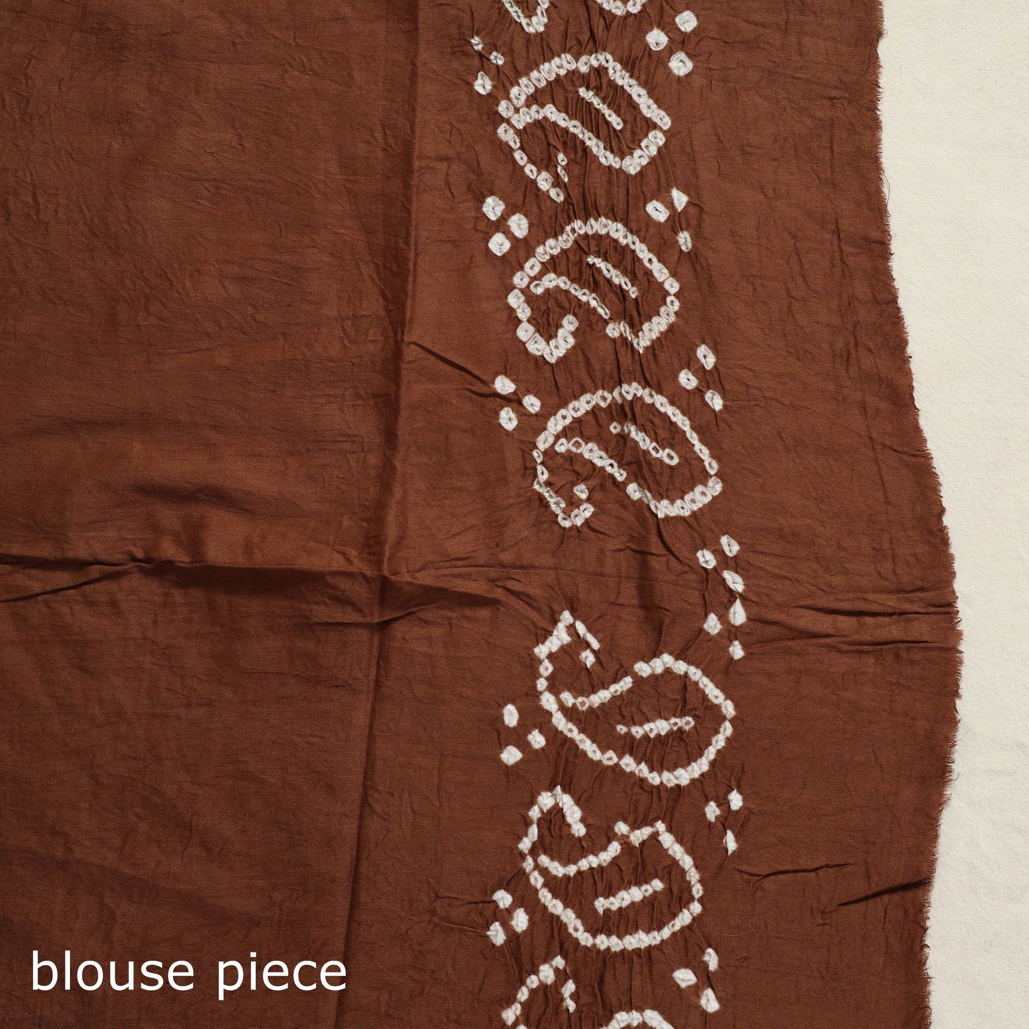 KACHCHH JI CHHAAP Brown - Kutch Bandhani Tie-Dye Cotton Saree with Blouse Piece - view 6