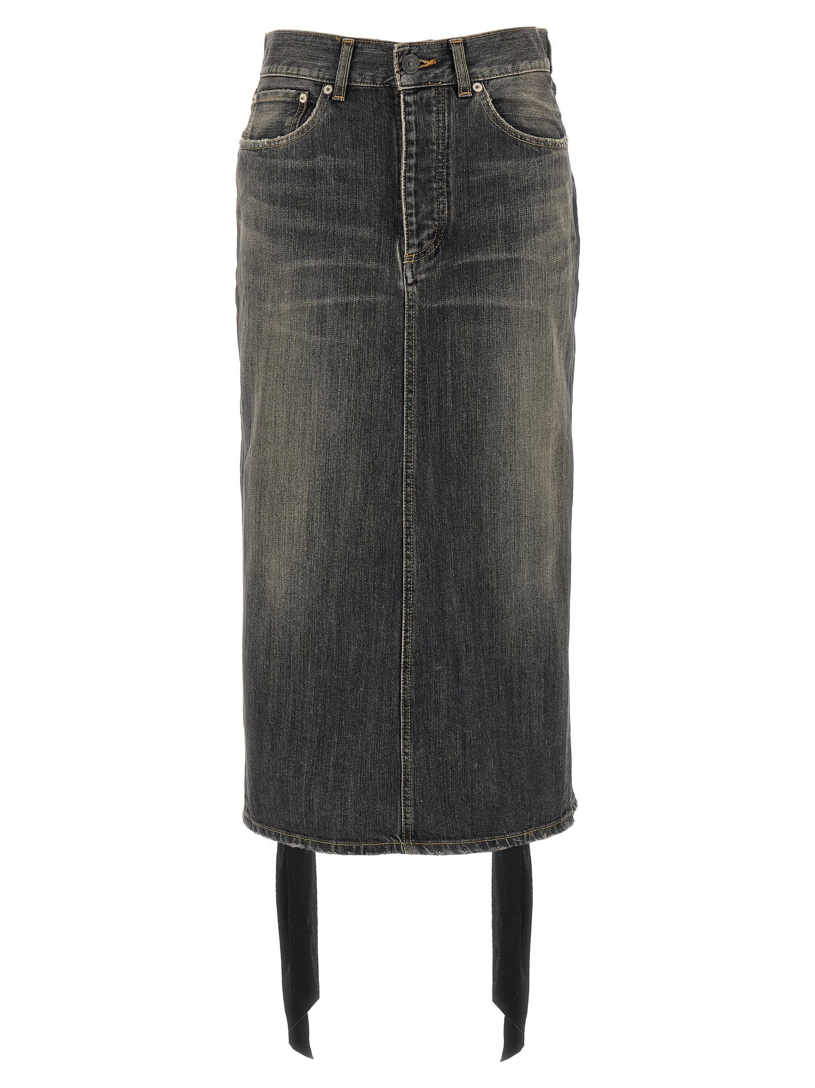 Balenciaga Lace Up Denim Skirt – 100% cotton