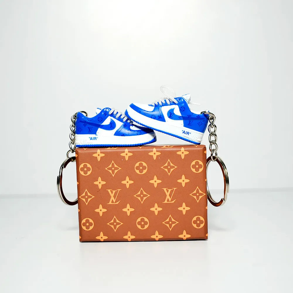Kicks Machine 3D Sneaker Keychain With Box - LV X AF1 Blue