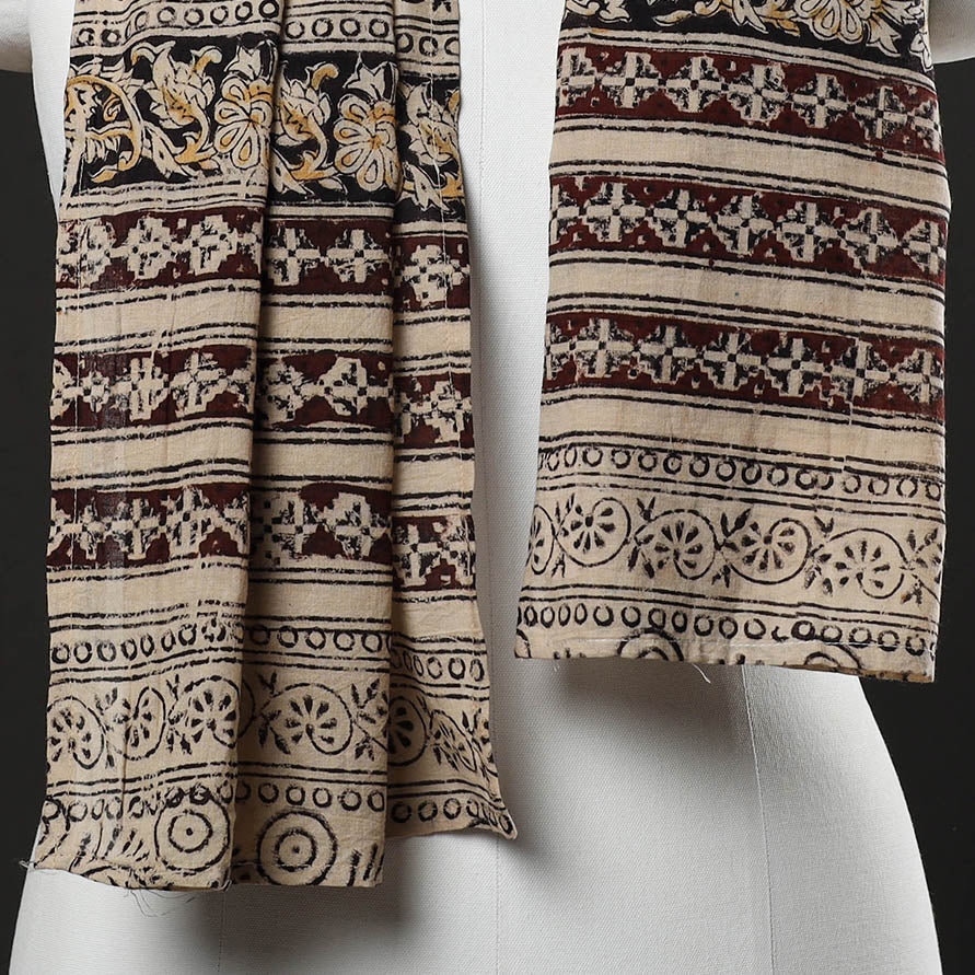 SOUTH KARGHA Brown - Block Printed Cotton Kalamkari Stole 31 - view 3