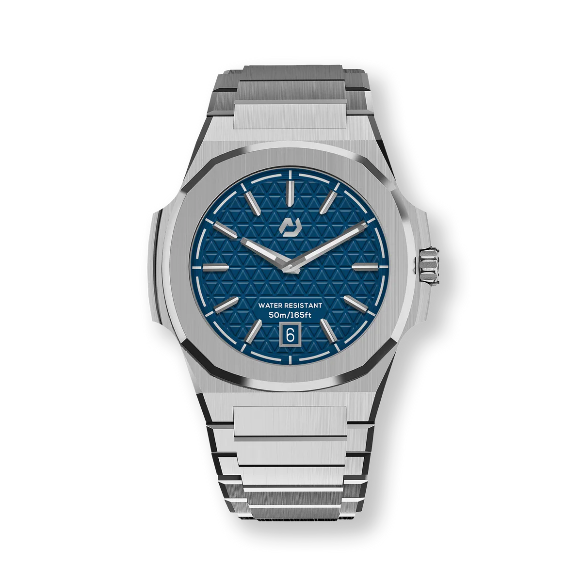 Nuun Official MT Silver Men Analogue Watch Blue Dial With Silver Marker - MT Silver 40.5mm