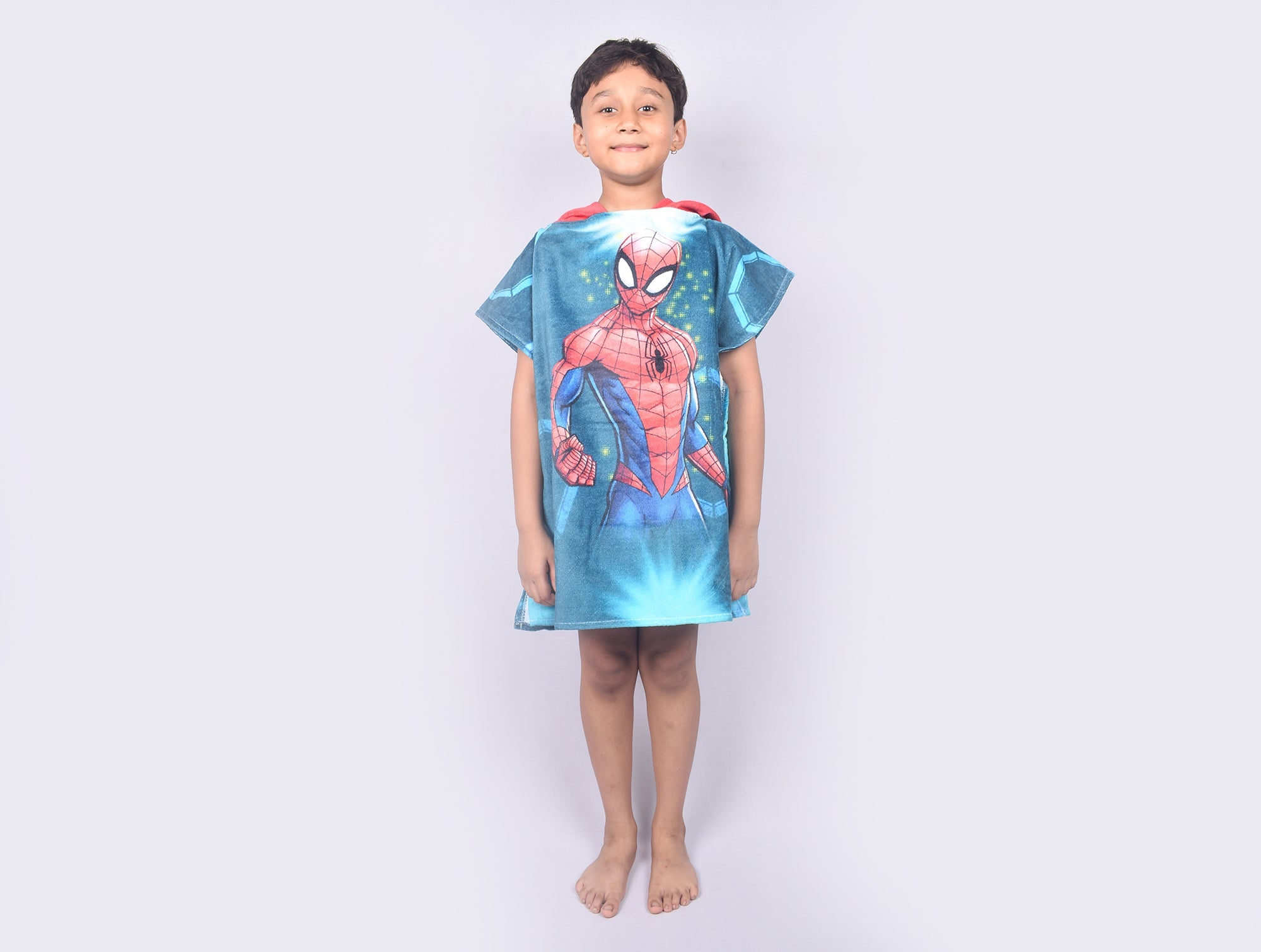 Spaces India Marvel Spiderman Easy Care Red 100% Cotton Poncho - By Spaces