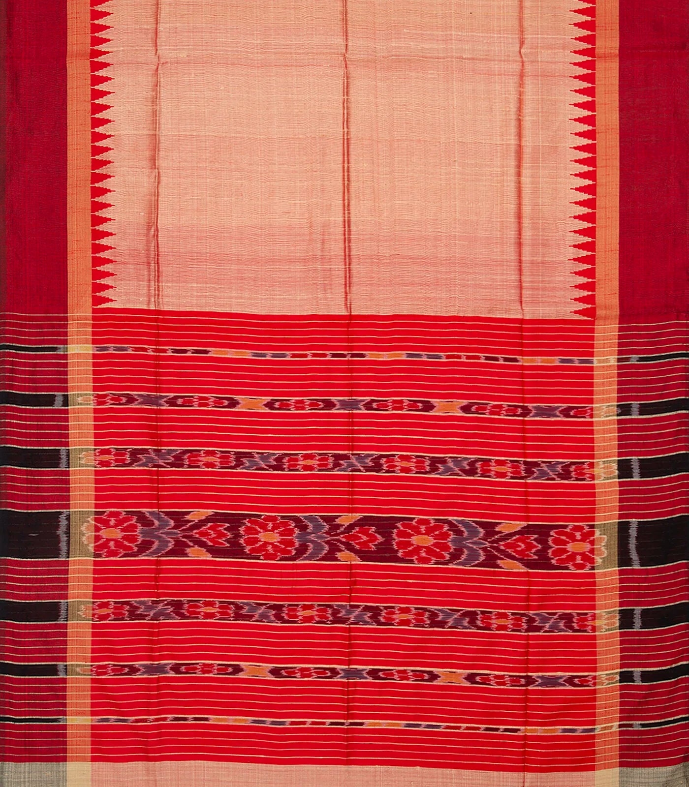 RmKV Dusty Pink Woven Dupion Silk Saree With Contrast Red Border-Dusty Pink - view 2