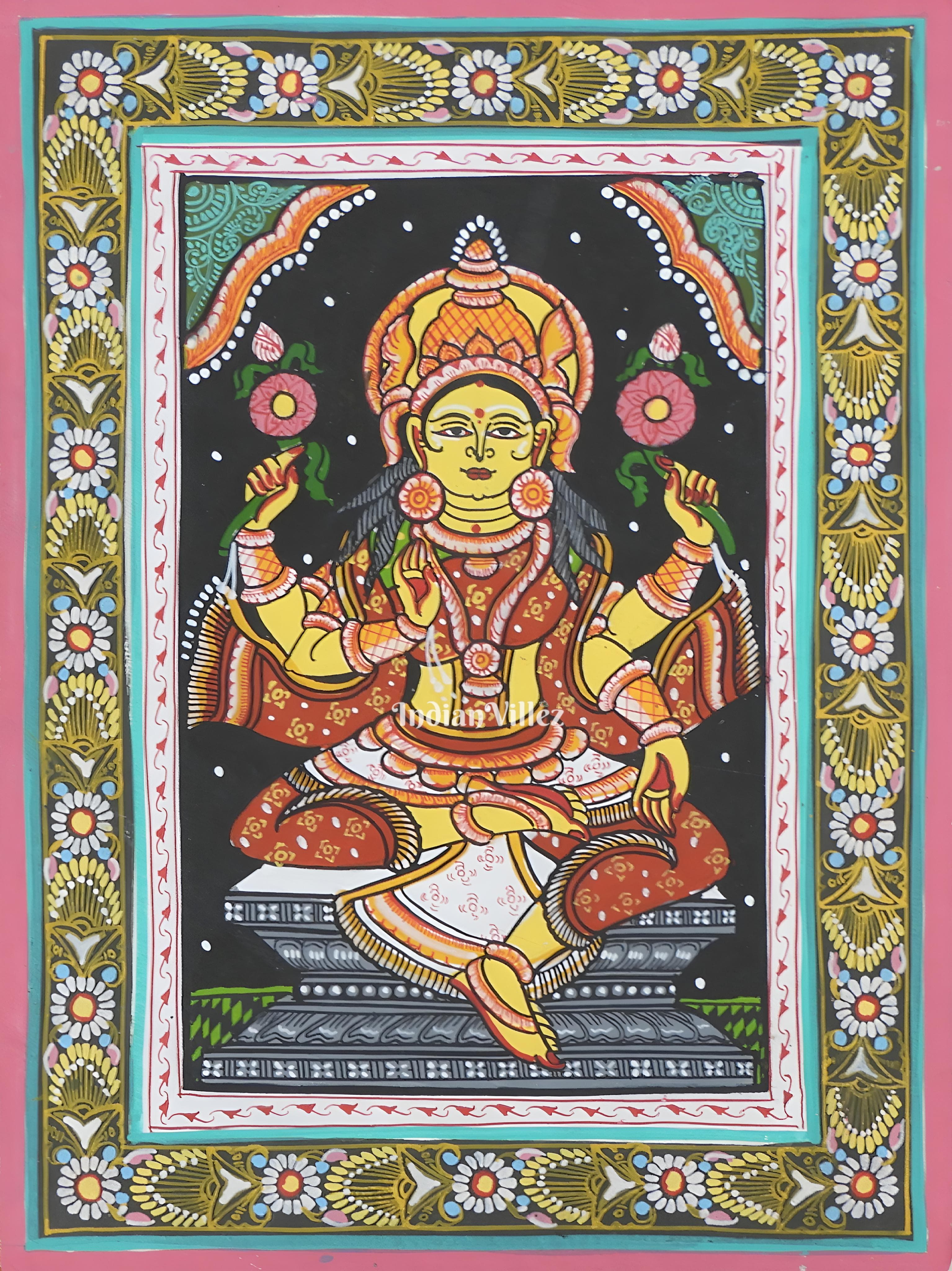 IndianVillèz Mata Laxmi Pattachitra Wall Painting