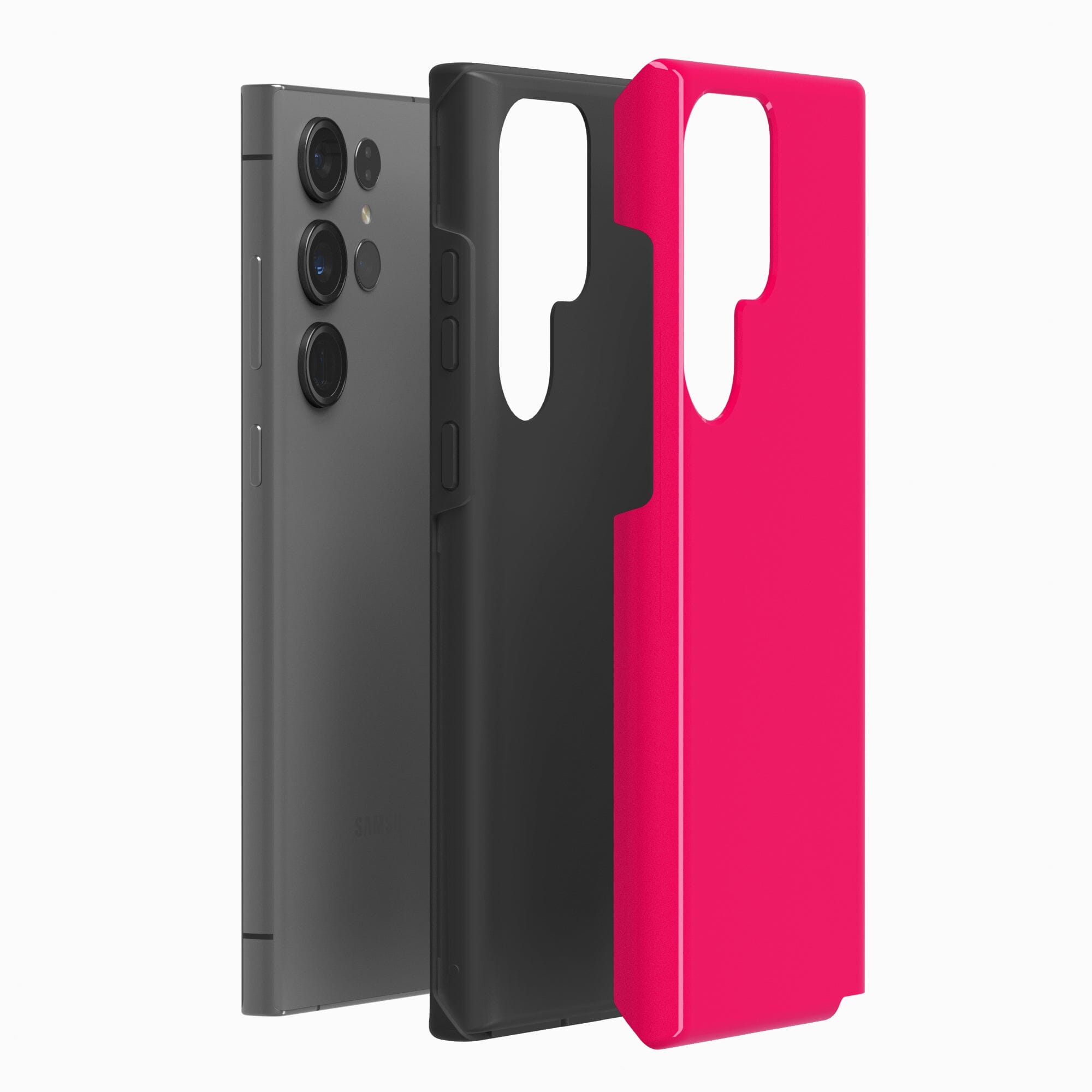 Casetry Think Pink | Solid Neon Pink Samsung Case - view 6